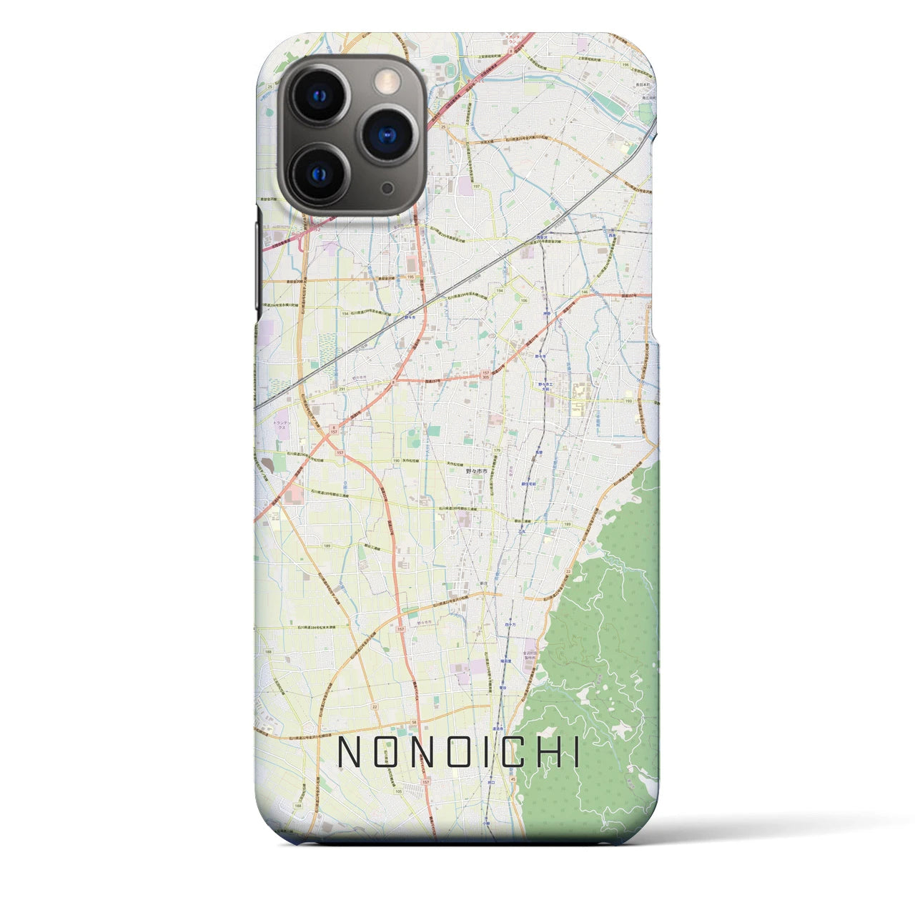 【野々市(石川県)】地図柄iPhoneケース(バックカバータイプ)