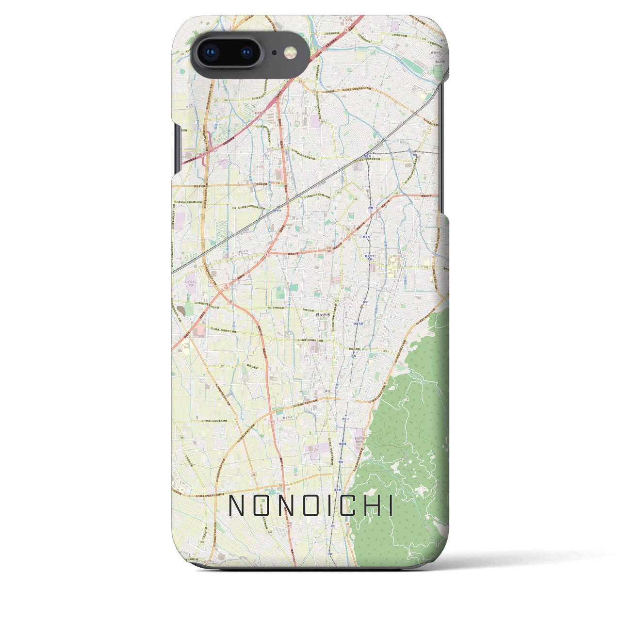 【野々市(石川県)】地図柄iPhoneケース(バックカバータイプ)