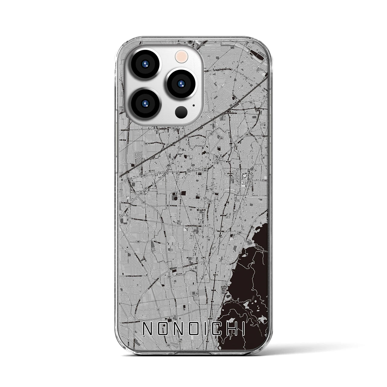 【野々市(石川県)】地図柄iPhoneケース(クリアタイプ)