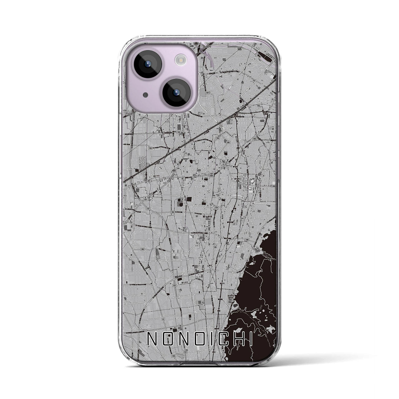 【野々市(石川県)】地図柄iPhoneケース(クリアタイプ)