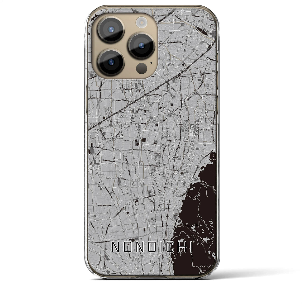 【野々市(石川県)】地図柄iPhoneケース(クリアタイプ)