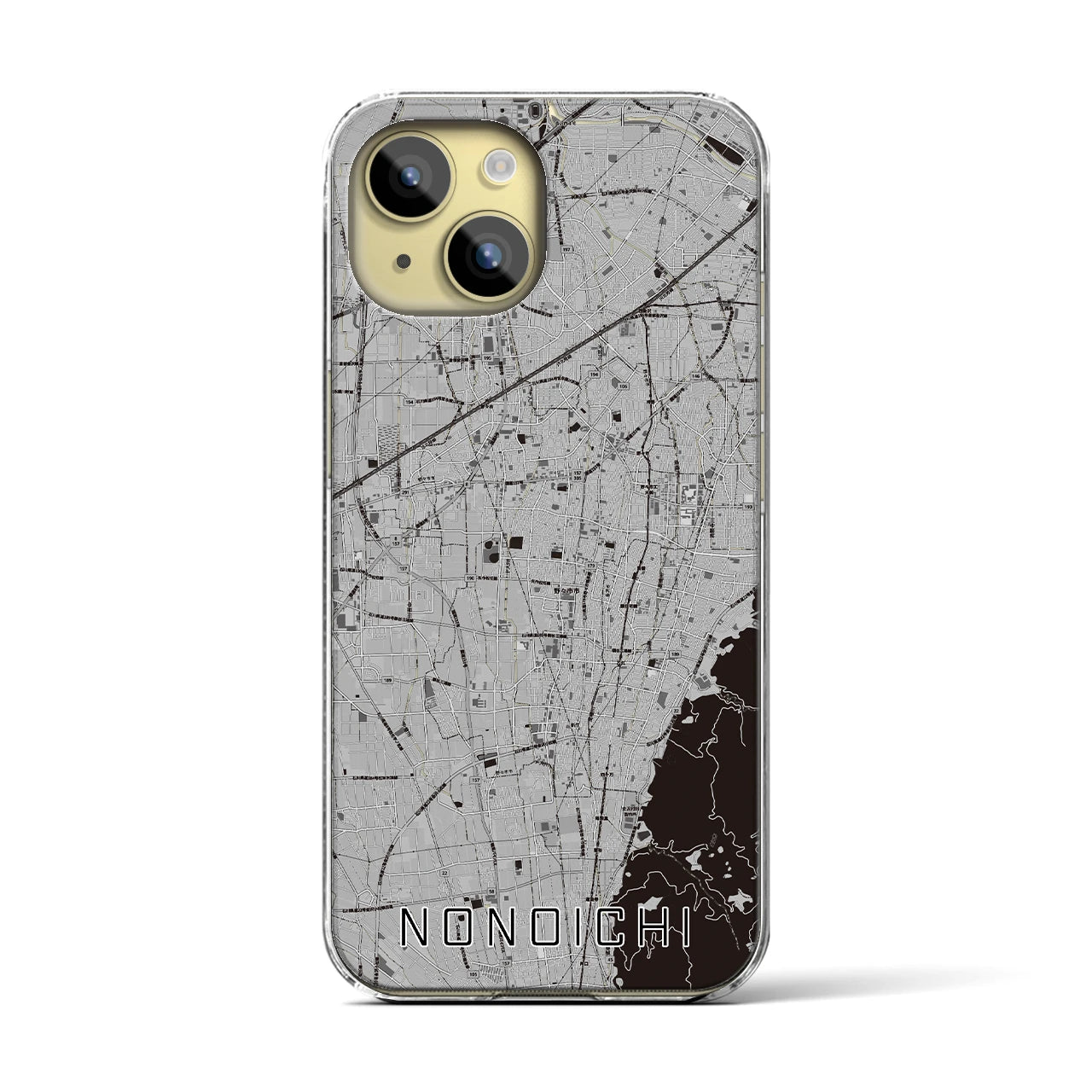 【野々市(石川県)】地図柄iPhoneケース(クリアタイプ)