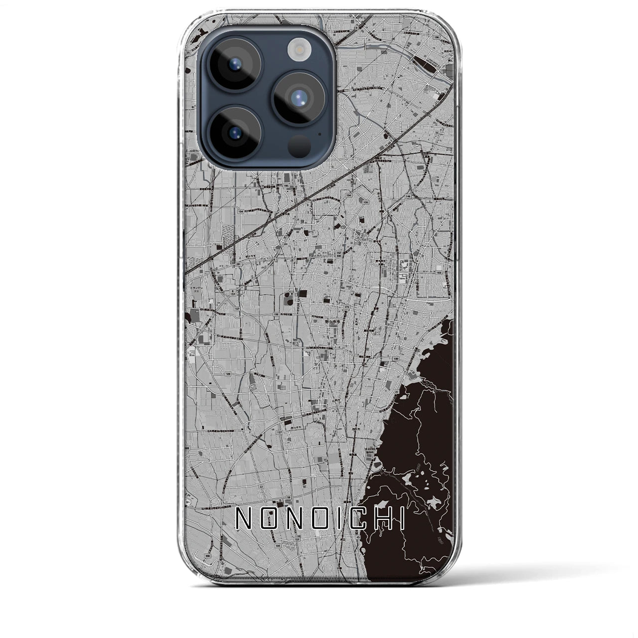 【野々市(石川県)】地図柄iPhoneケース(クリアタイプ)