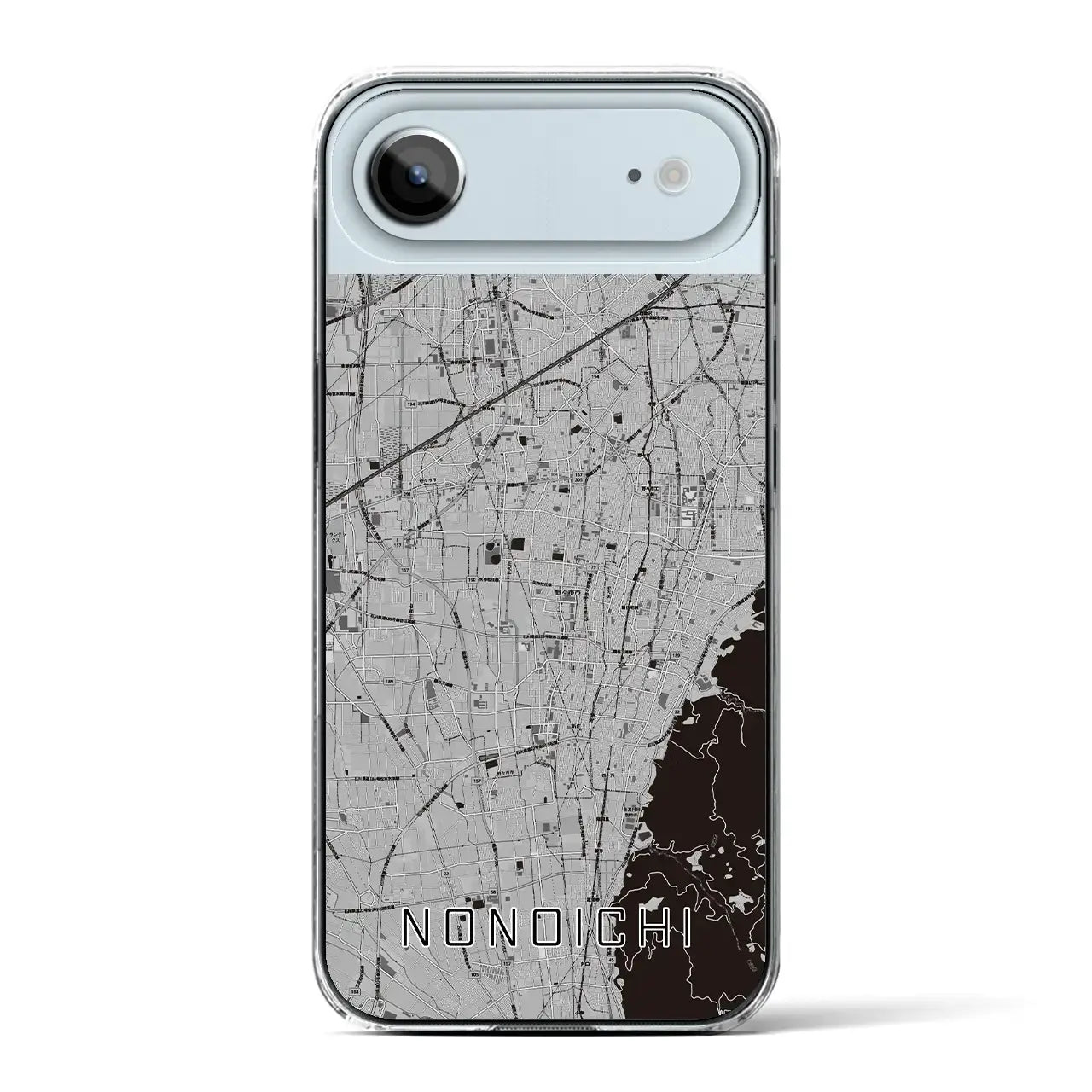 【野々市(石川県)】地図柄iPhoneケース(クリアタイプ)モノトーン・iPhone 17 Pro Max 用