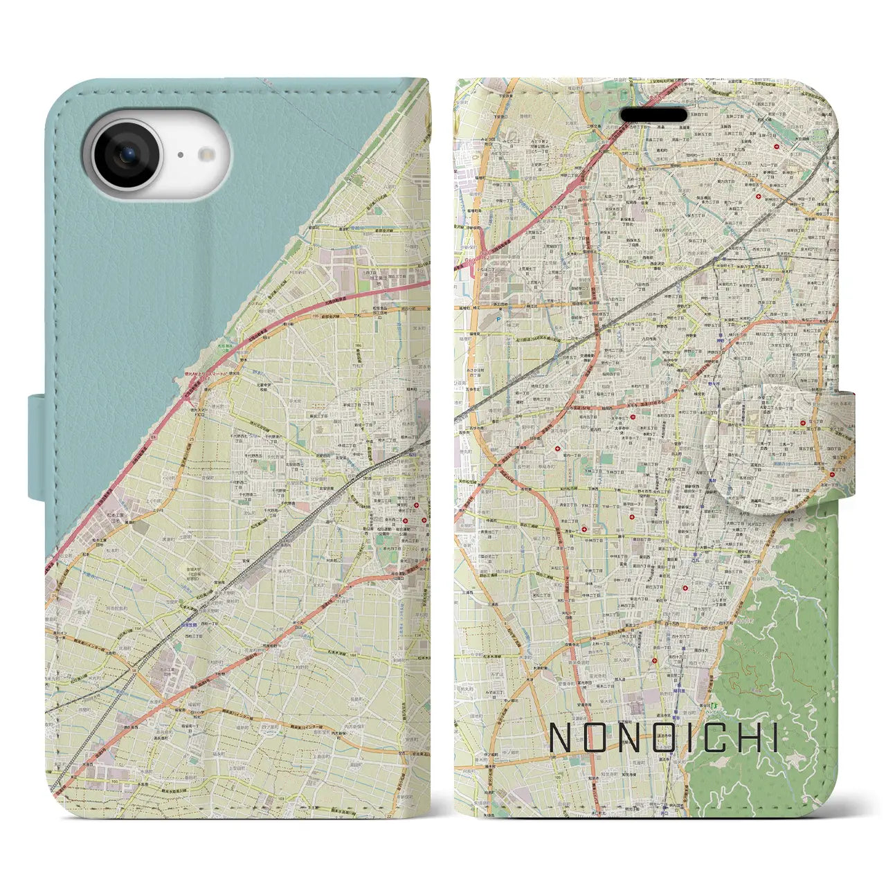 【野々市(石川県)】地図柄iPhoneケース(手帳タイプ)