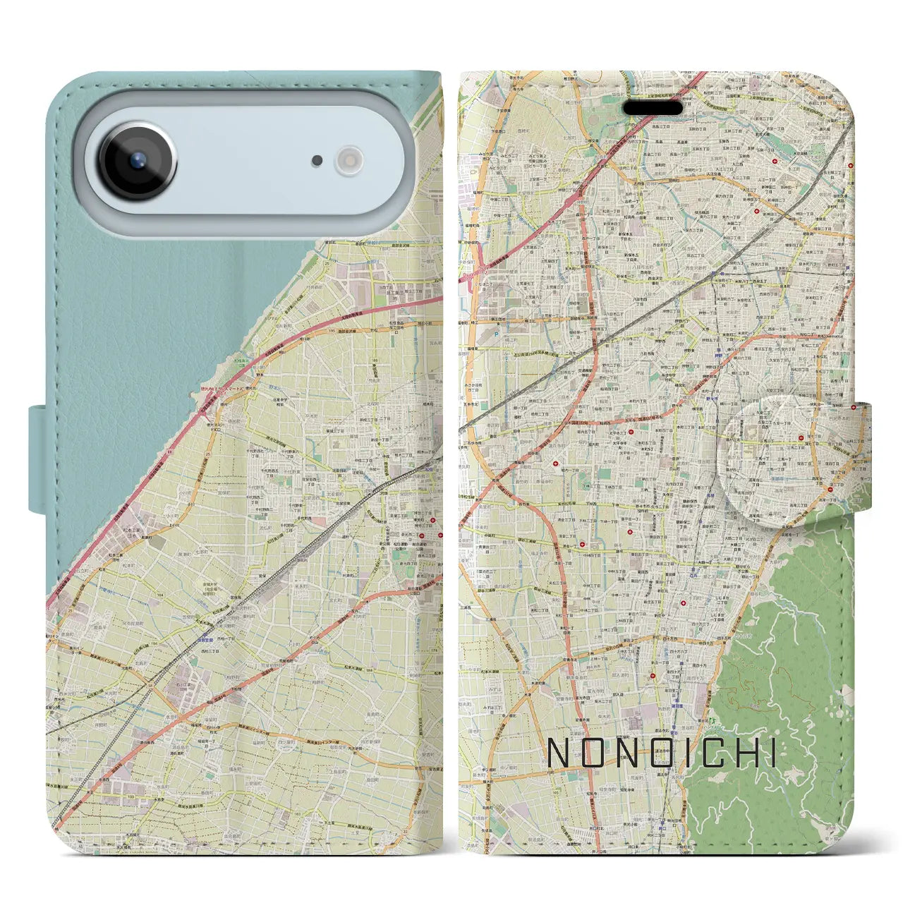 【野々市(石川県)】地図柄iPhoneケース(手帳タイプ)