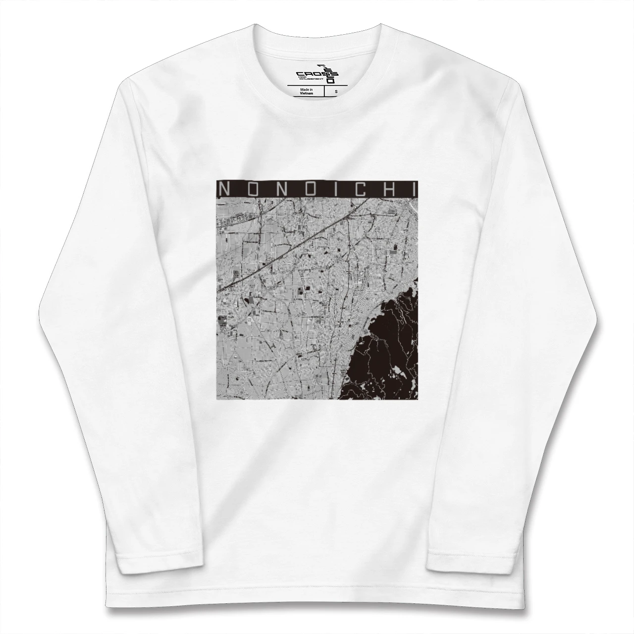 【野々市(石川県)】地図柄ロングスリーブTシャツ