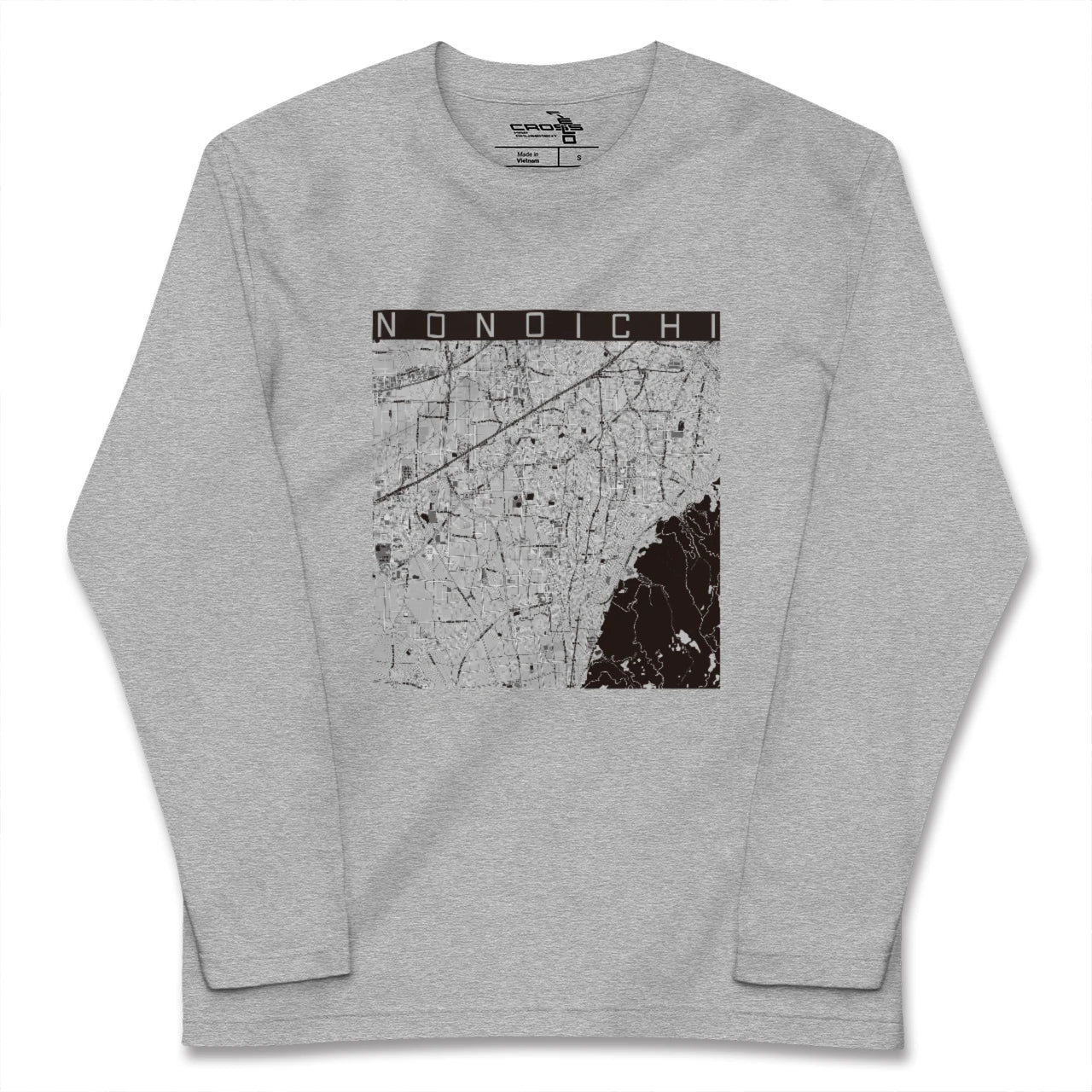 【野々市(石川県)】地図柄ロングスリーブTシャツ
