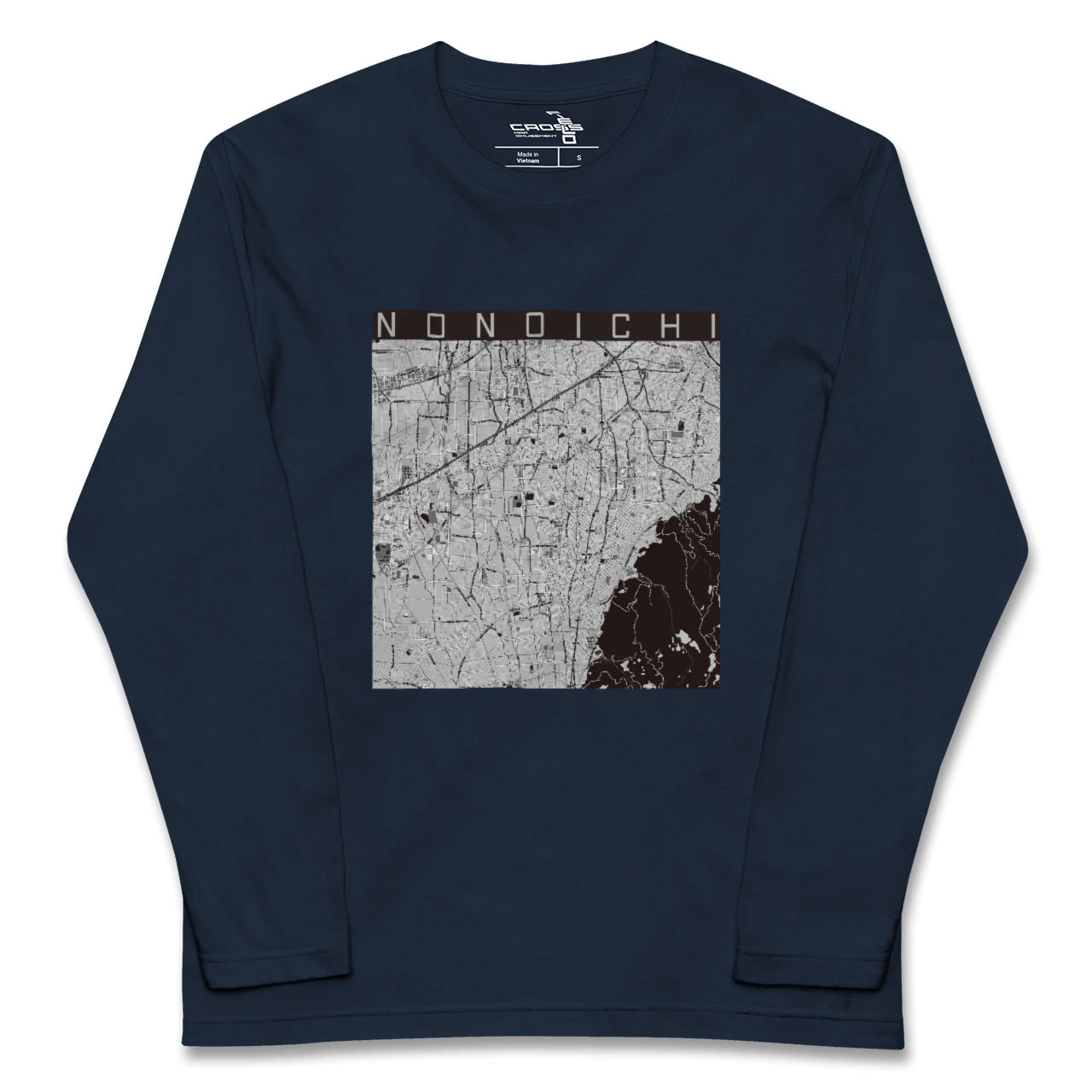 【野々市(石川県)】地図柄ロングスリーブTシャツ