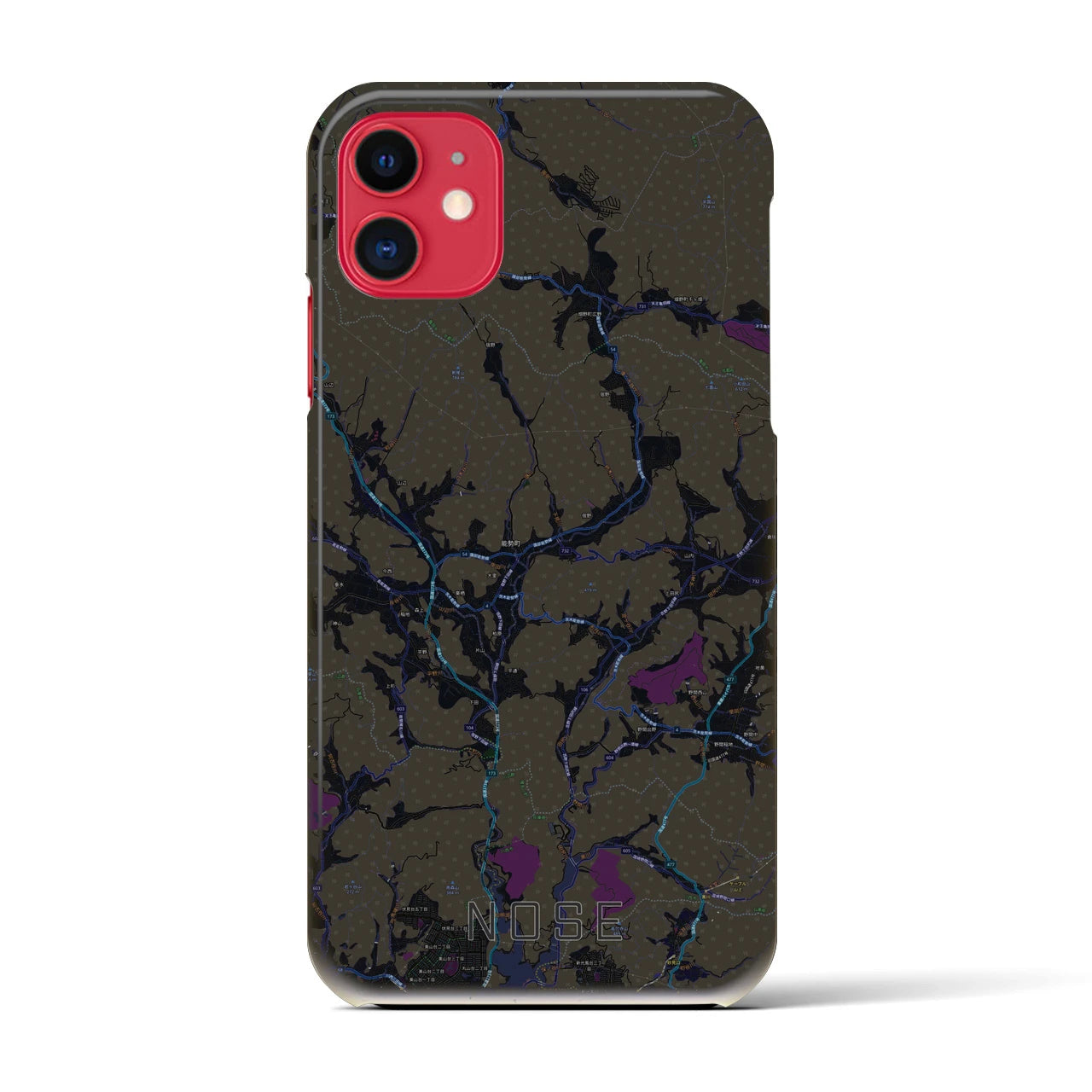 【能勢(大阪府)】地図柄iPhoneケース(バックカバータイプ)