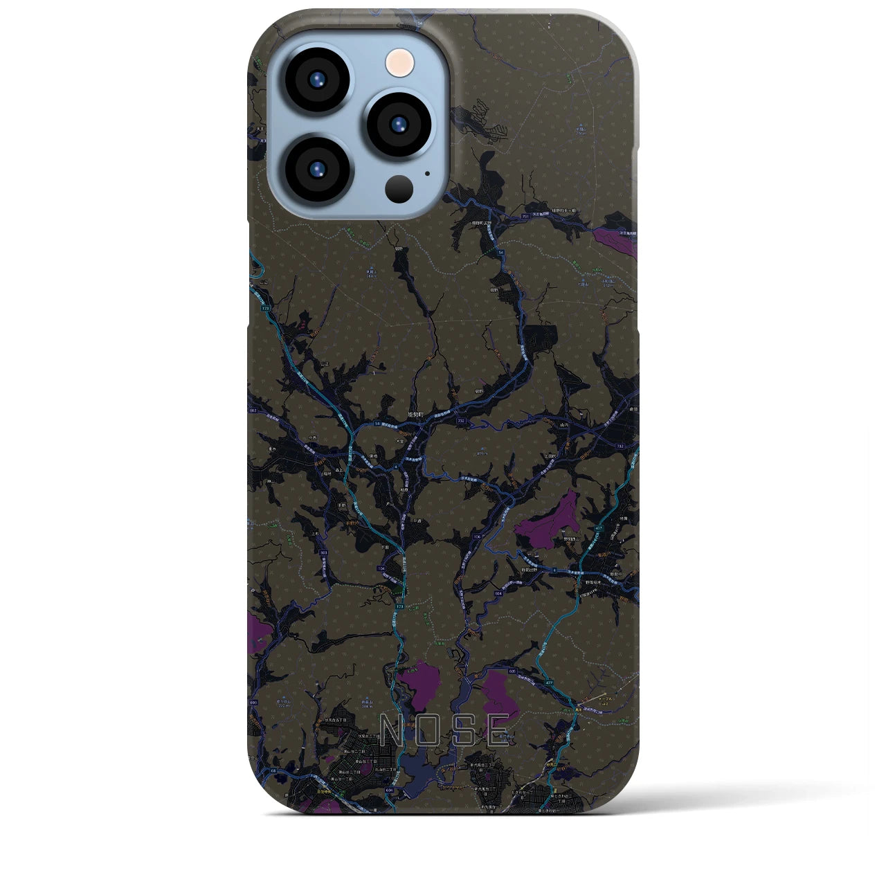 【能勢(大阪府)】地図柄iPhoneケース(バックカバータイプ)