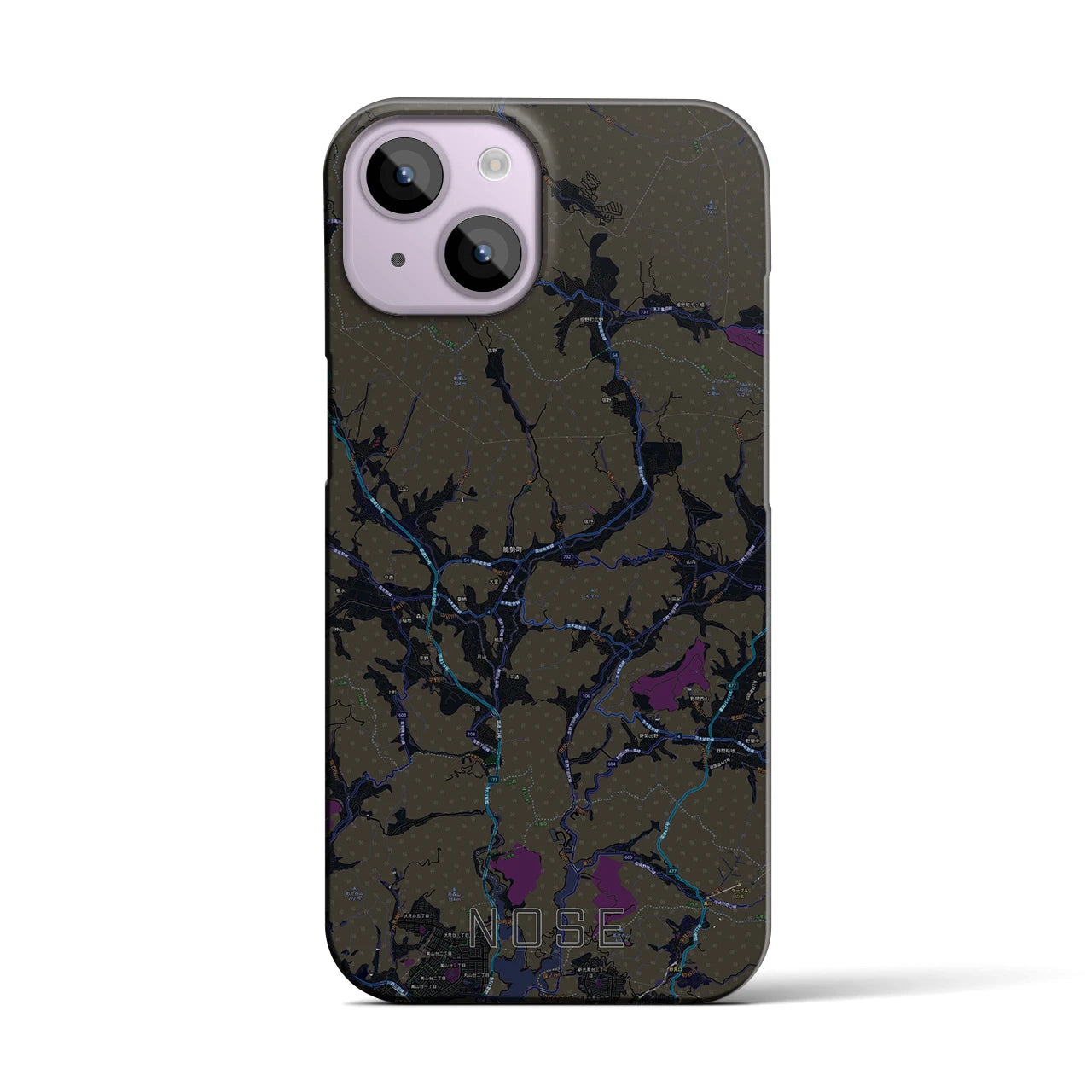 【能勢(大阪府)】地図柄iPhoneケース(バックカバータイプ)