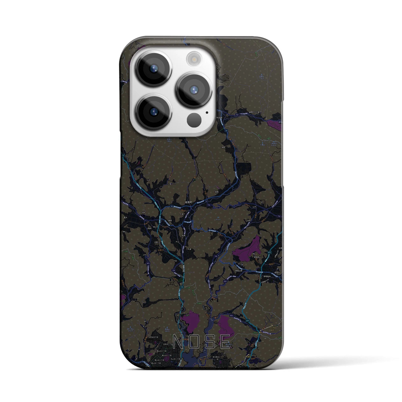 【能勢(大阪府)】地図柄iPhoneケース(バックカバータイプ)