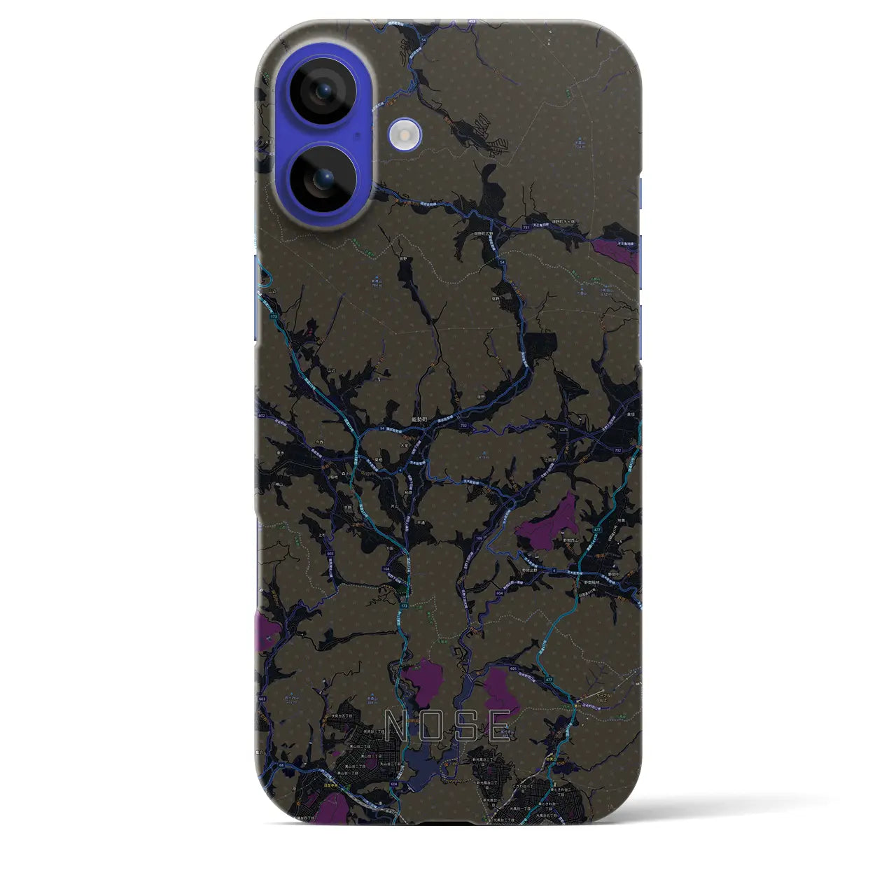 【能勢(大阪府)】地図柄iPhoneケース(バックカバータイプ)