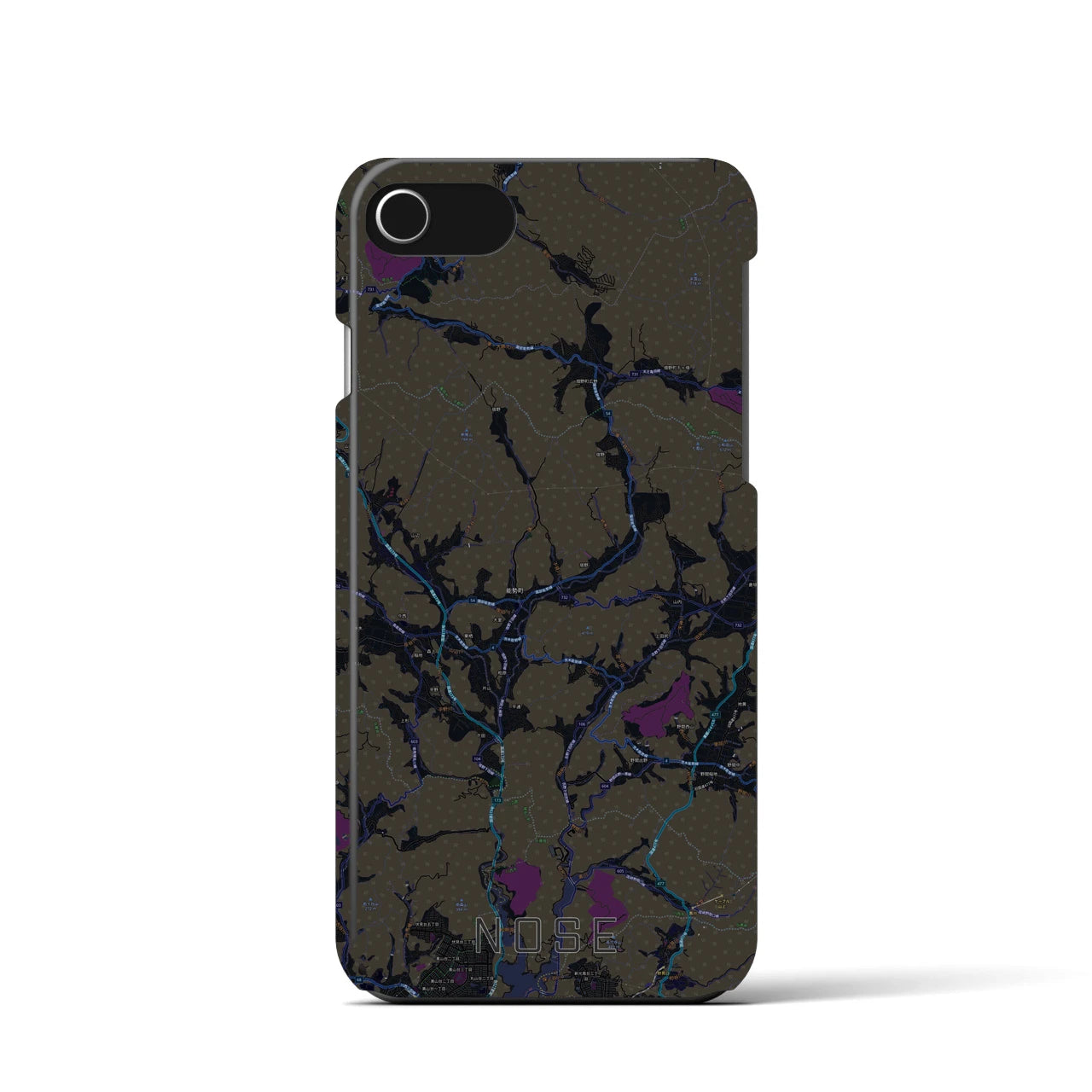 【能勢(大阪府)】地図柄iPhoneケース(バックカバータイプ)