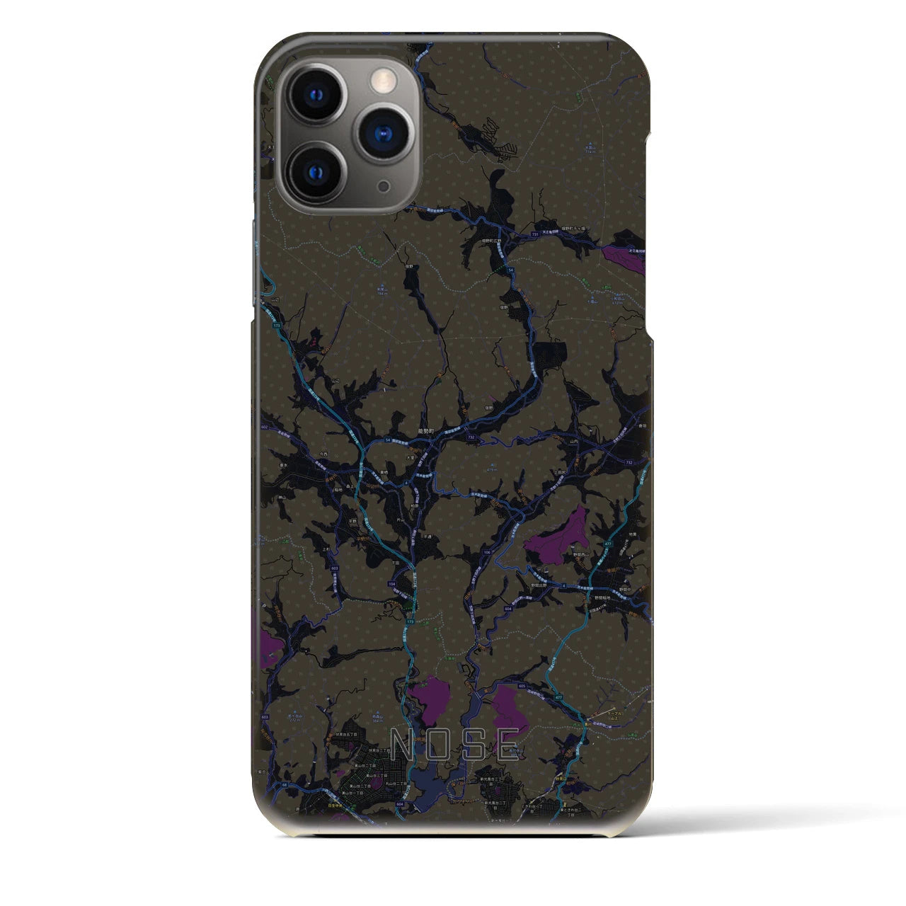 【能勢(大阪府)】地図柄iPhoneケース(バックカバータイプ)