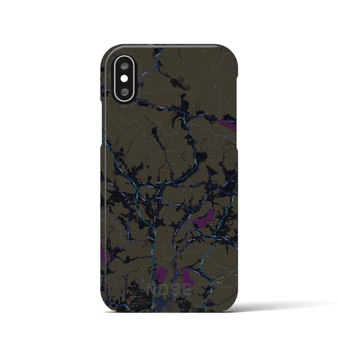 【能勢(大阪府)】地図柄iPhoneケース(バックカバータイプ)