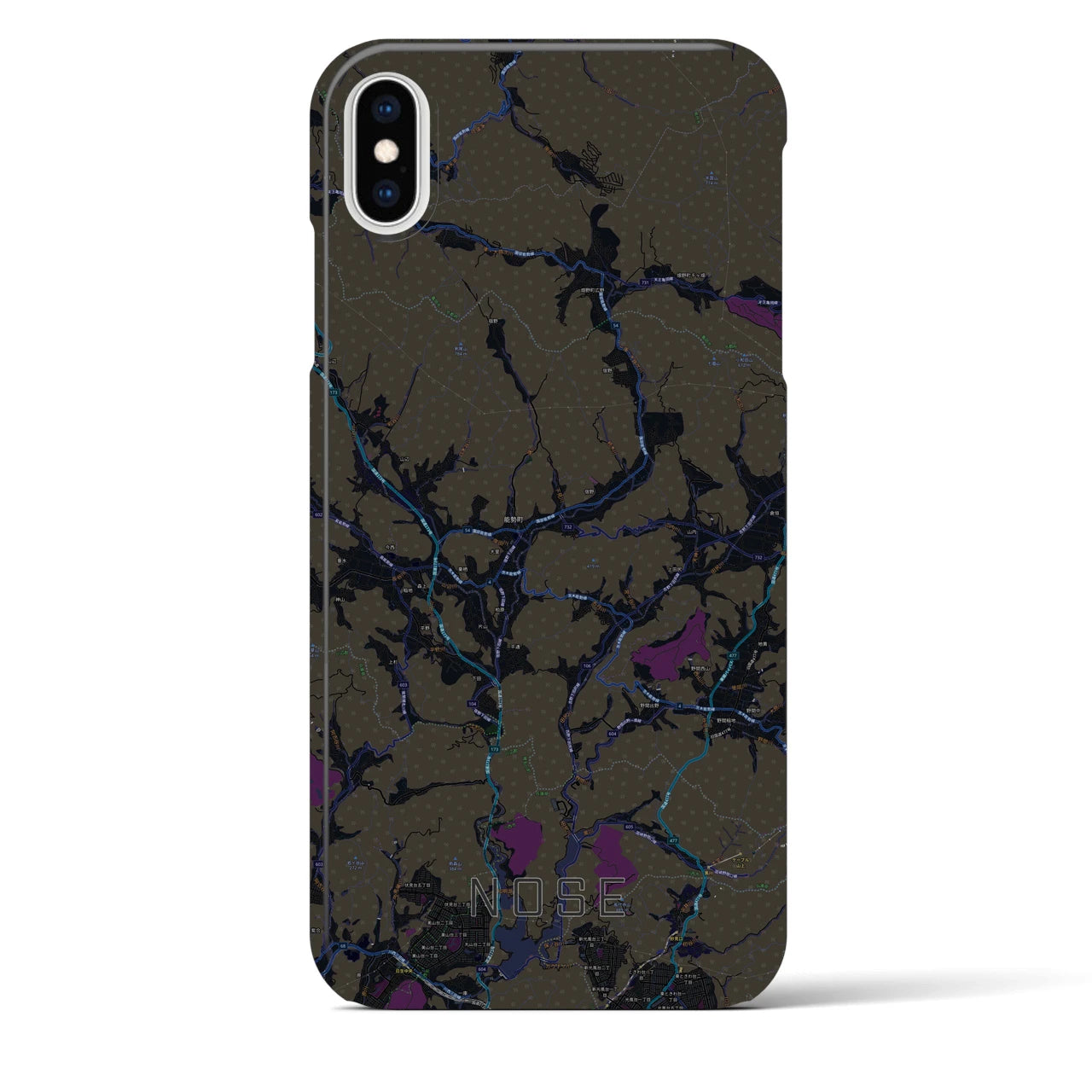 【能勢(大阪府)】地図柄iPhoneケース(バックカバータイプ)