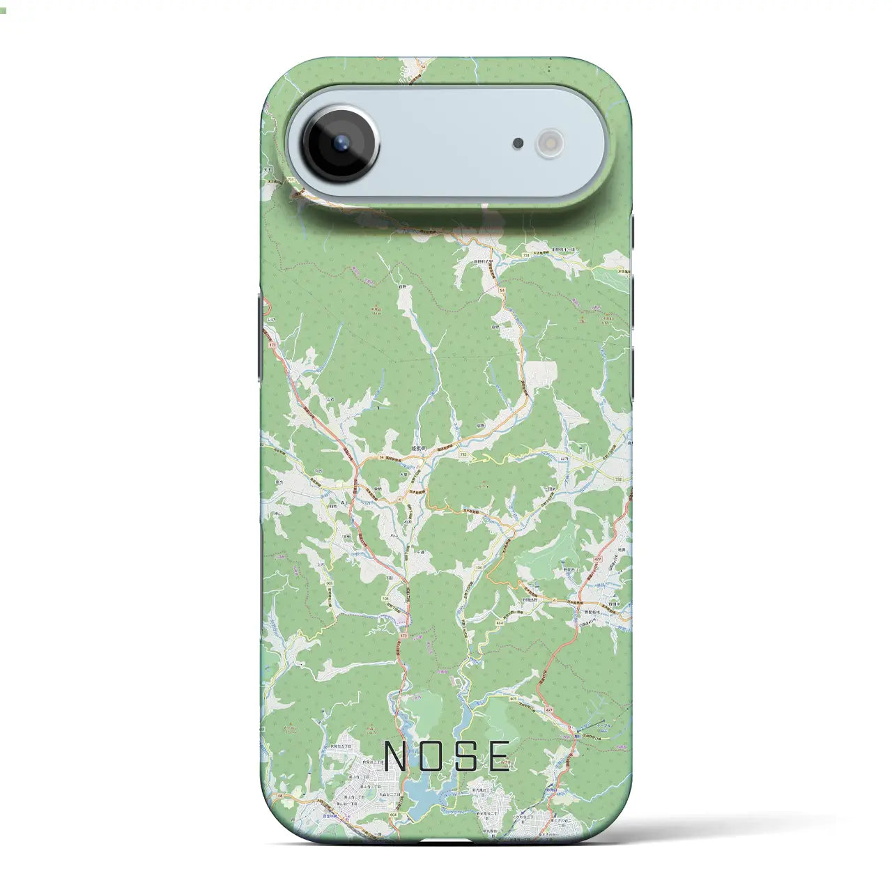 【能勢(大阪府)】地図柄iPhoneケース(バックカバータイプ)ブラック・iPhone 17 Pro Max 用