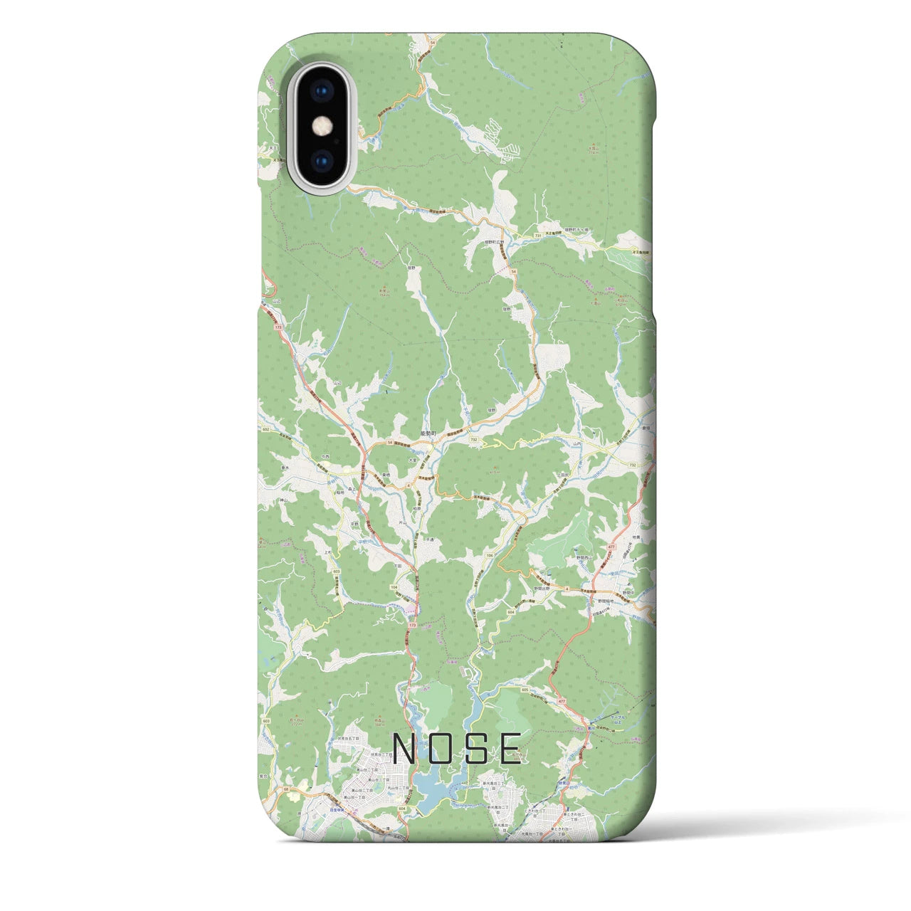【能勢(大阪府)】地図柄iPhoneケース(バックカバータイプ)