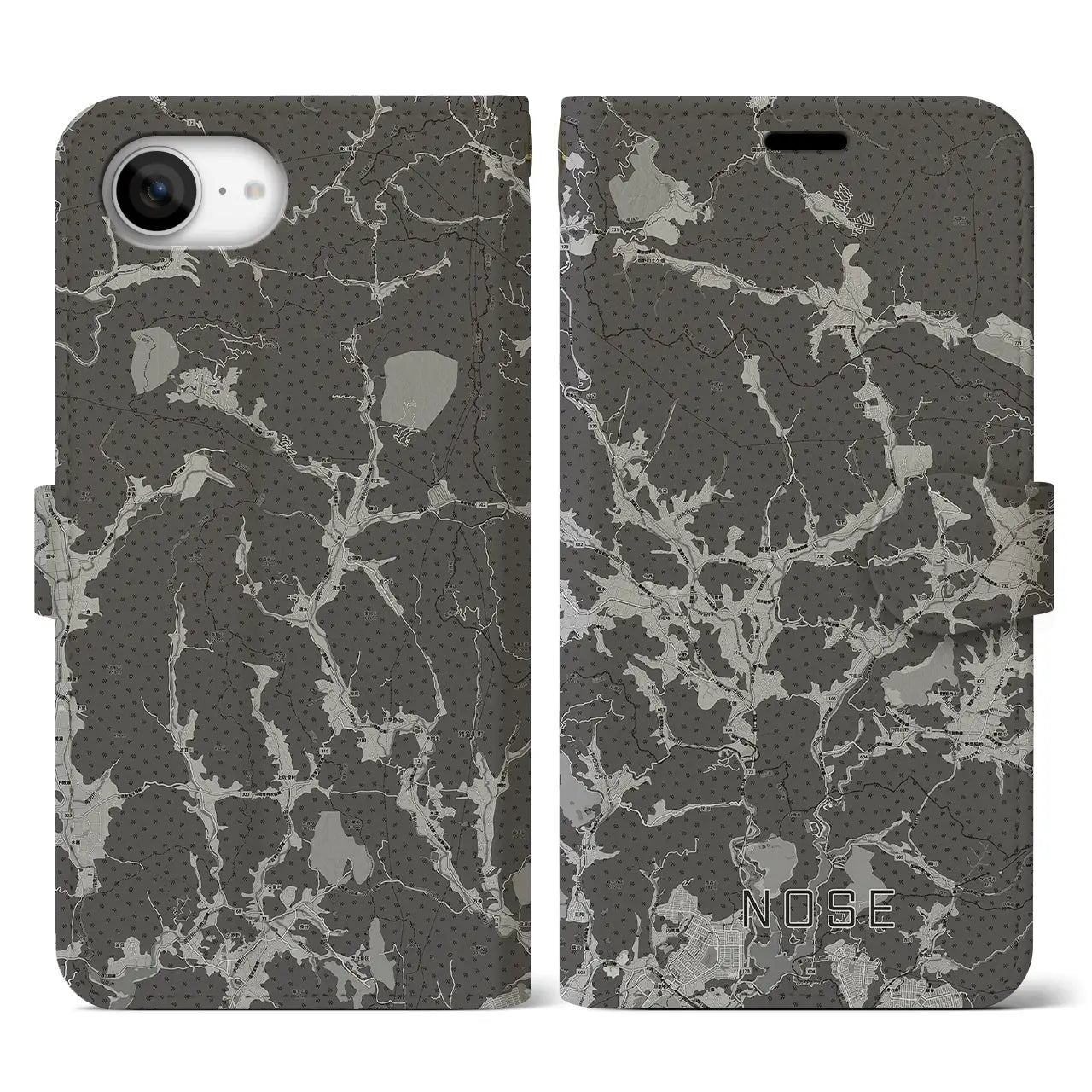 【能勢(大阪府)】地図柄iPhoneケース(手帳タイプ)