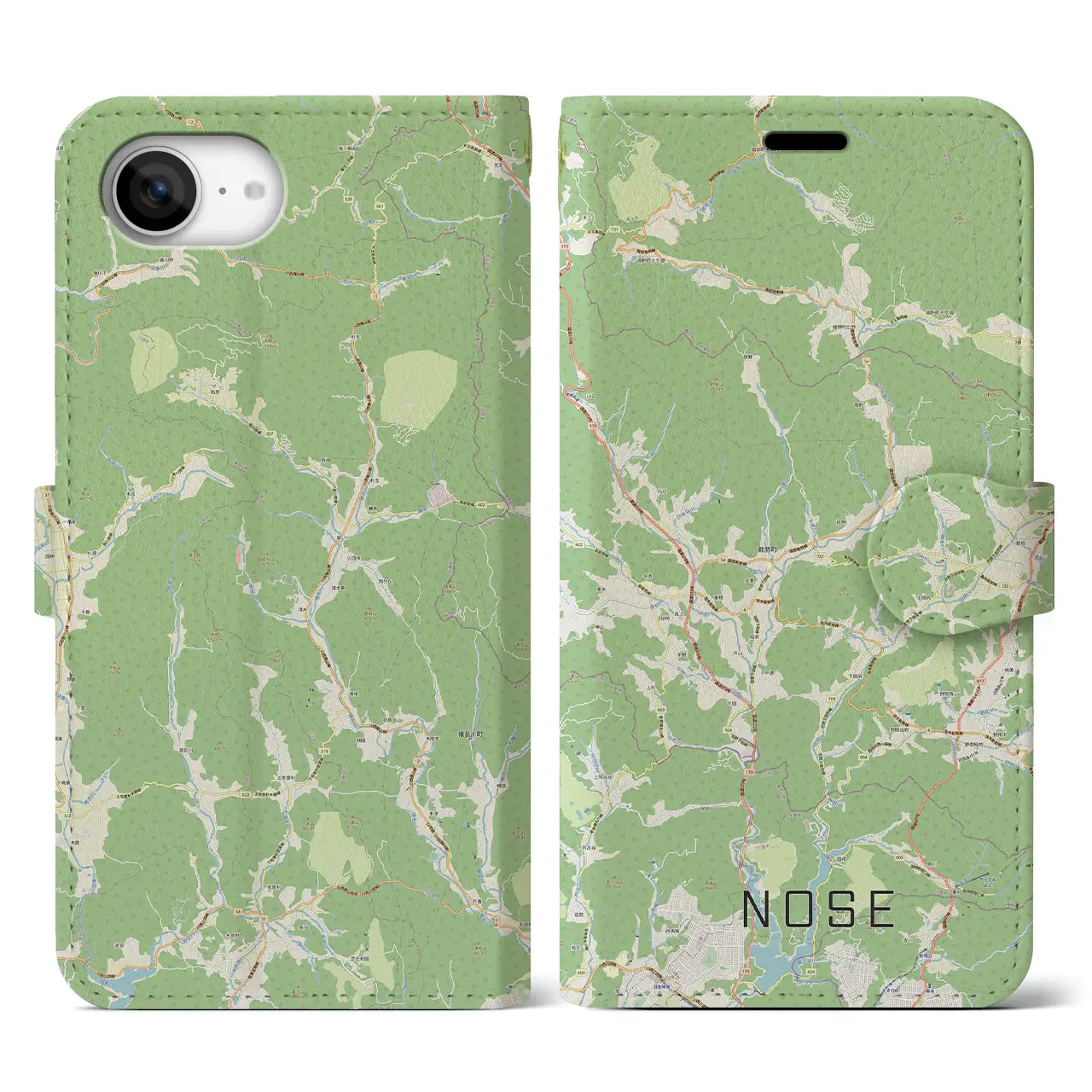 【能勢(大阪府)】地図柄iPhoneケース(手帳タイプ)