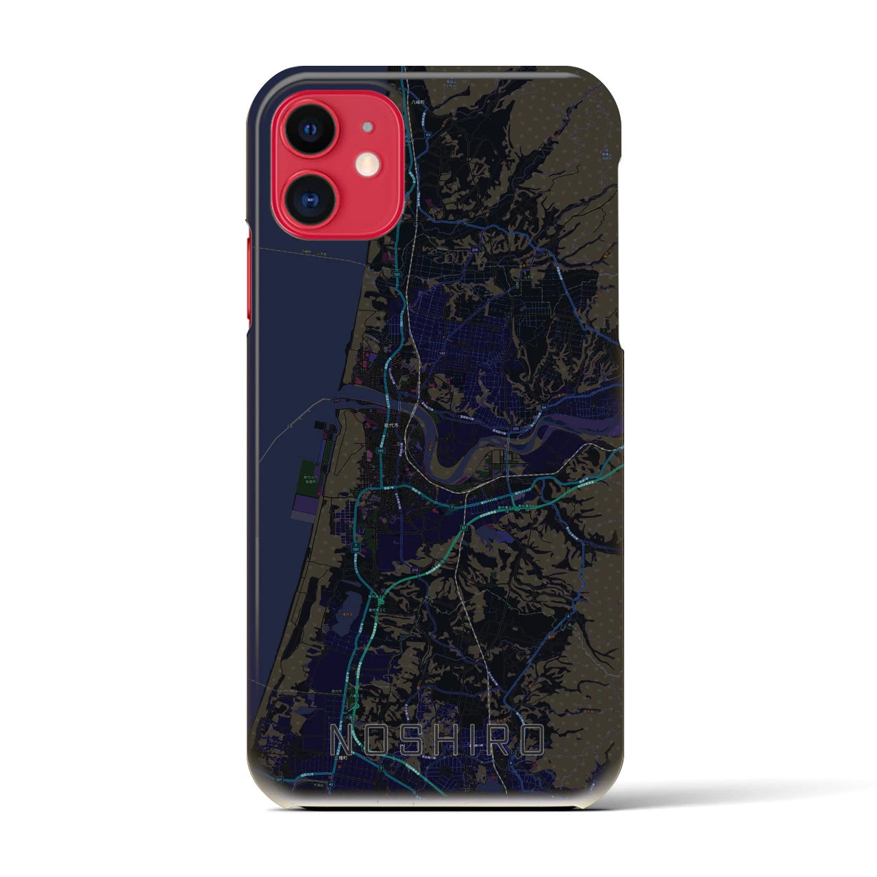 【能代(秋田県)】地図柄iPhoneケース(バックカバータイプ)