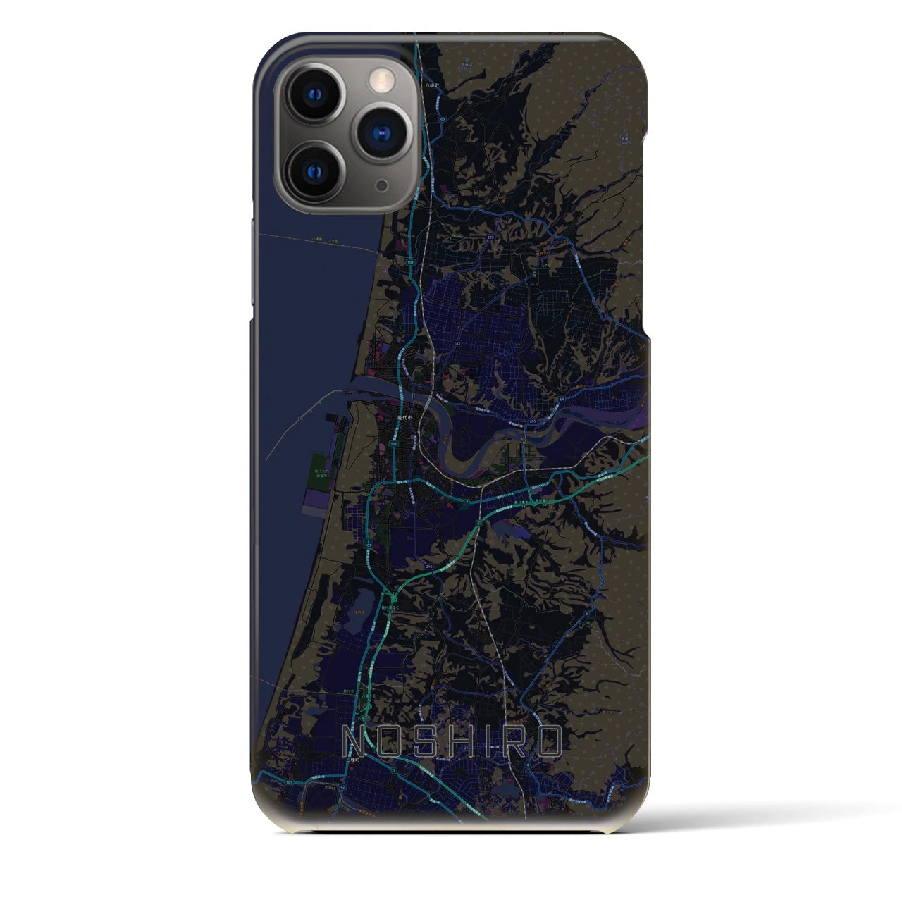 【能代(秋田県)】地図柄iPhoneケース(バックカバータイプ)