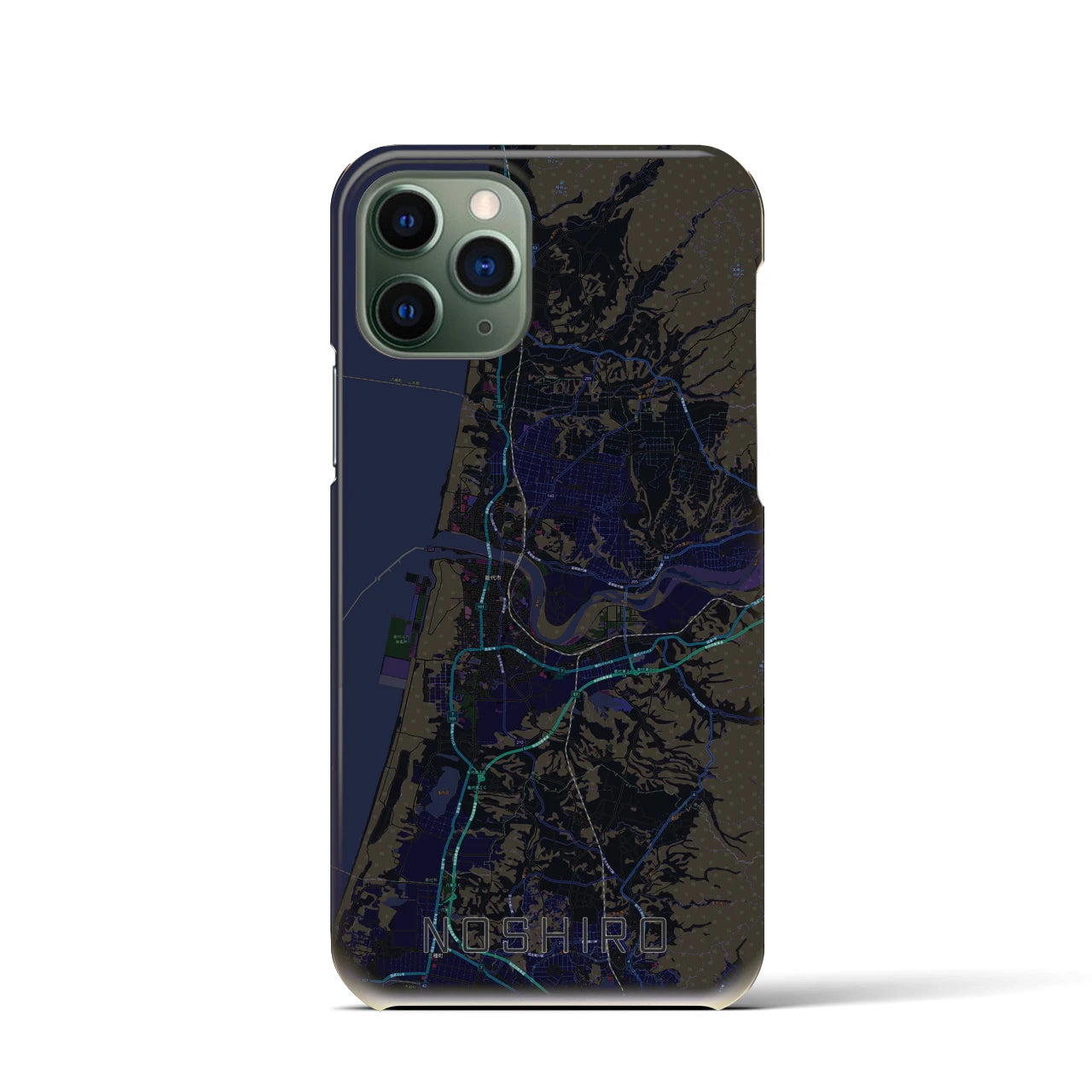 【能代(秋田県)】地図柄iPhoneケース(バックカバータイプ)