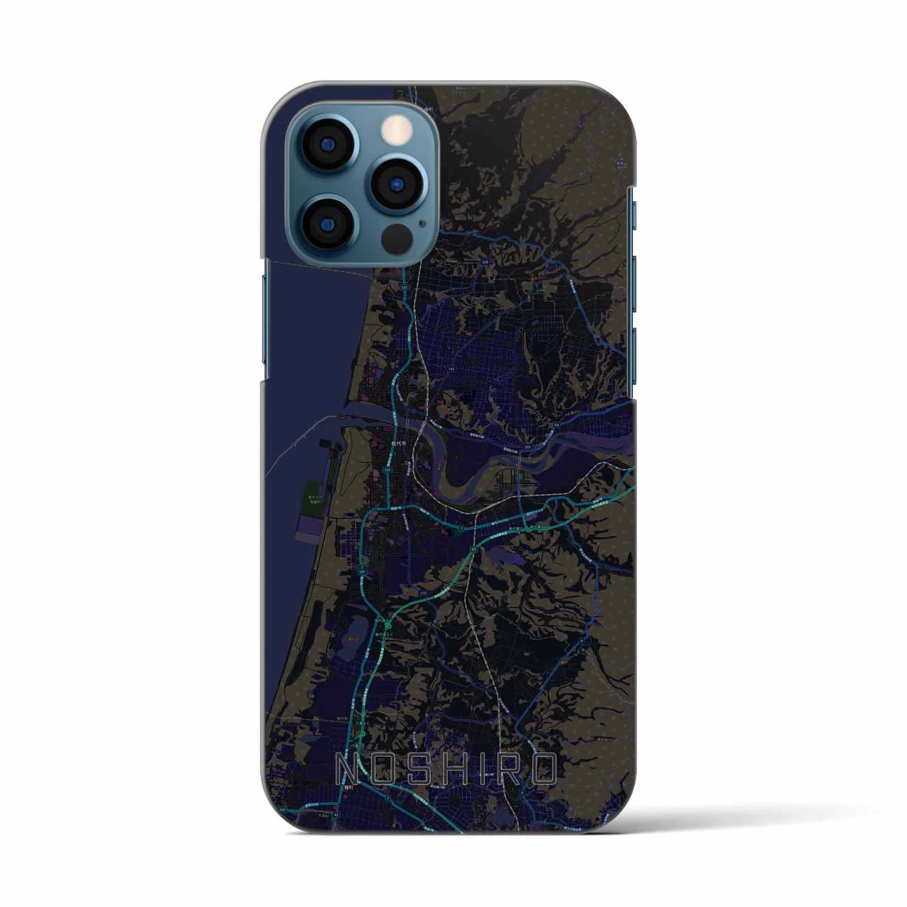 【能代(秋田県)】地図柄iPhoneケース(バックカバータイプ)