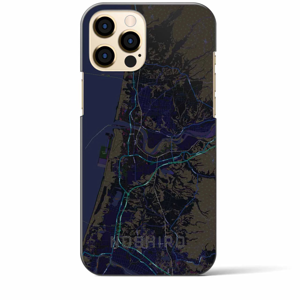 【能代(秋田県)】地図柄iPhoneケース(バックカバータイプ)