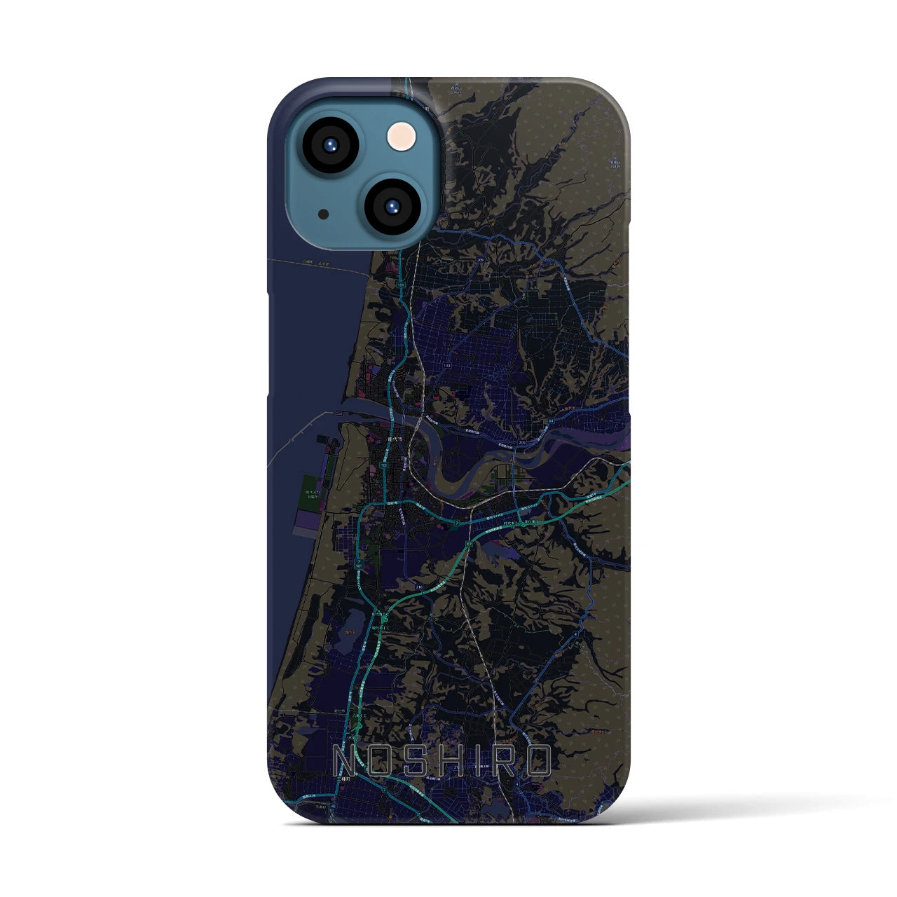 【能代(秋田県)】地図柄iPhoneケース(バックカバータイプ)