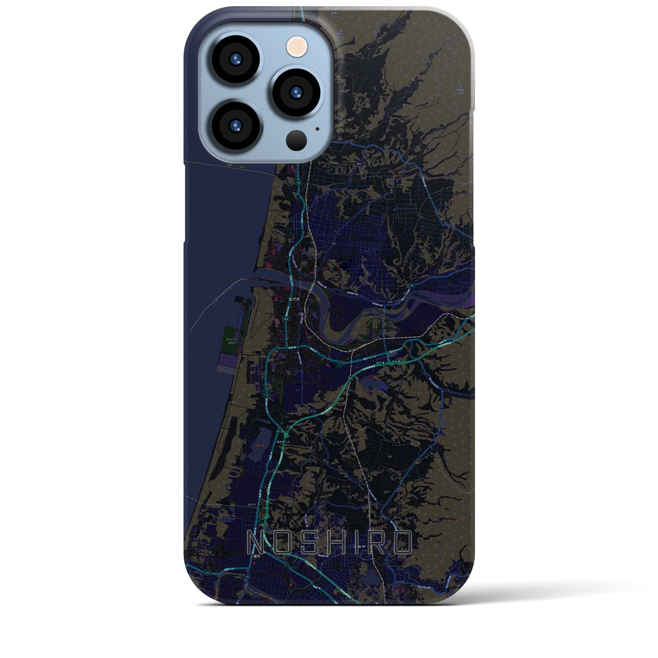 【能代(秋田県)】地図柄iPhoneケース(バックカバータイプ)