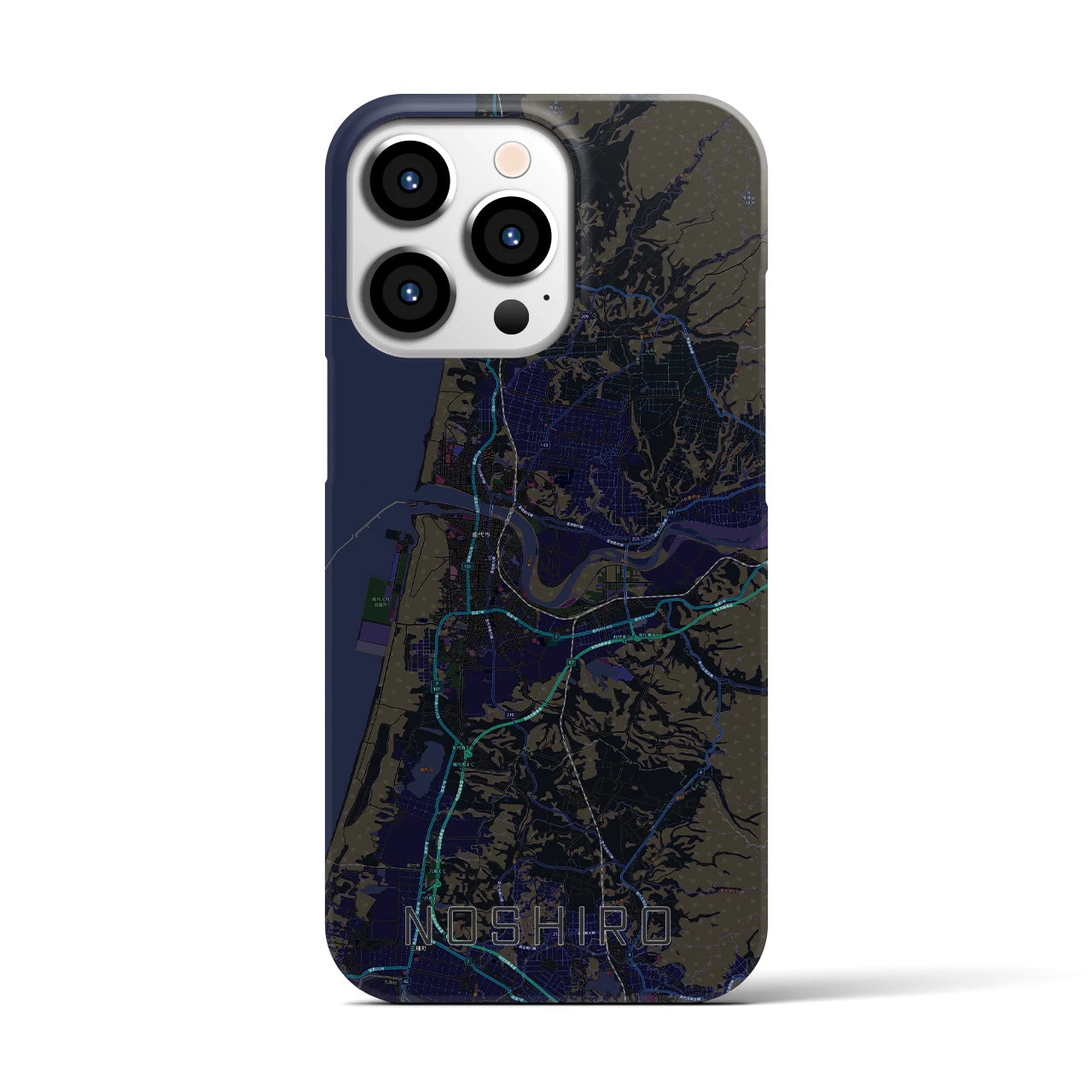 【能代(秋田県)】地図柄iPhoneケース(バックカバータイプ)