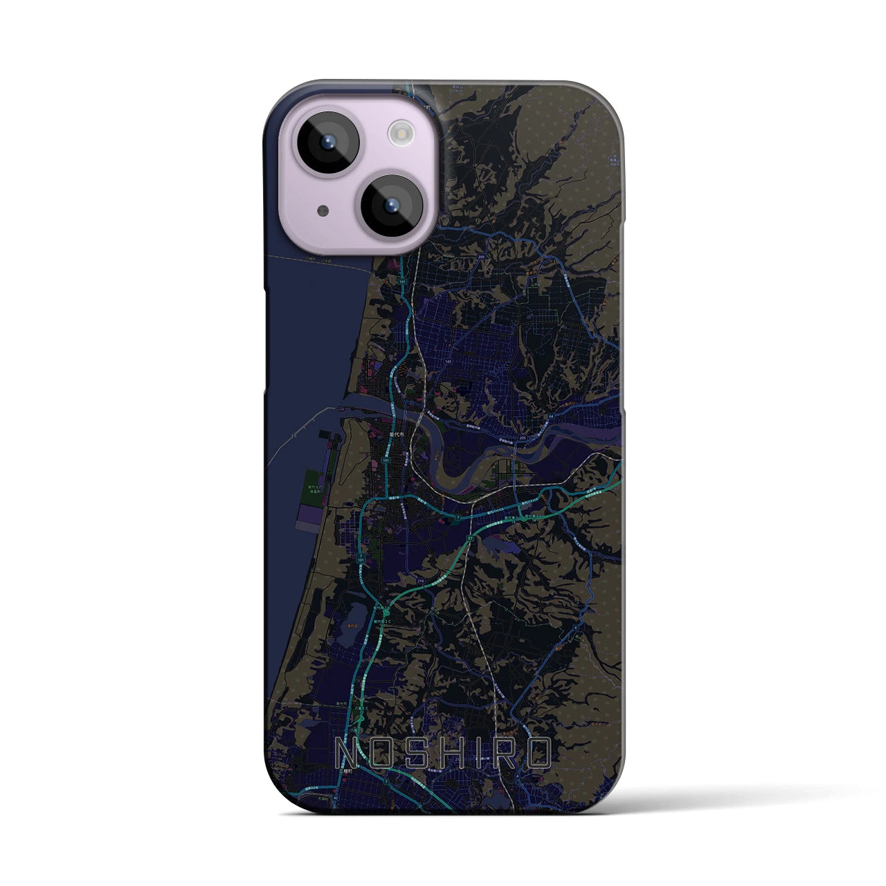 【能代(秋田県)】地図柄iPhoneケース(バックカバータイプ)