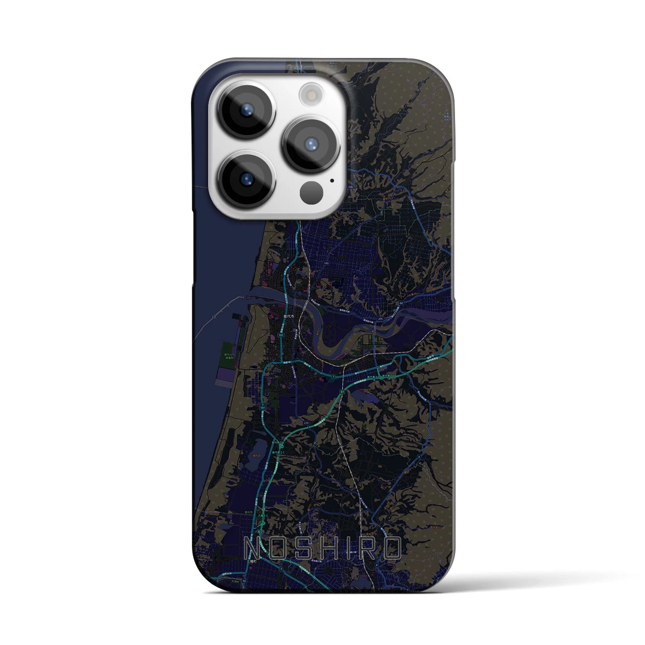 【能代(秋田県)】地図柄iPhoneケース(バックカバータイプ)