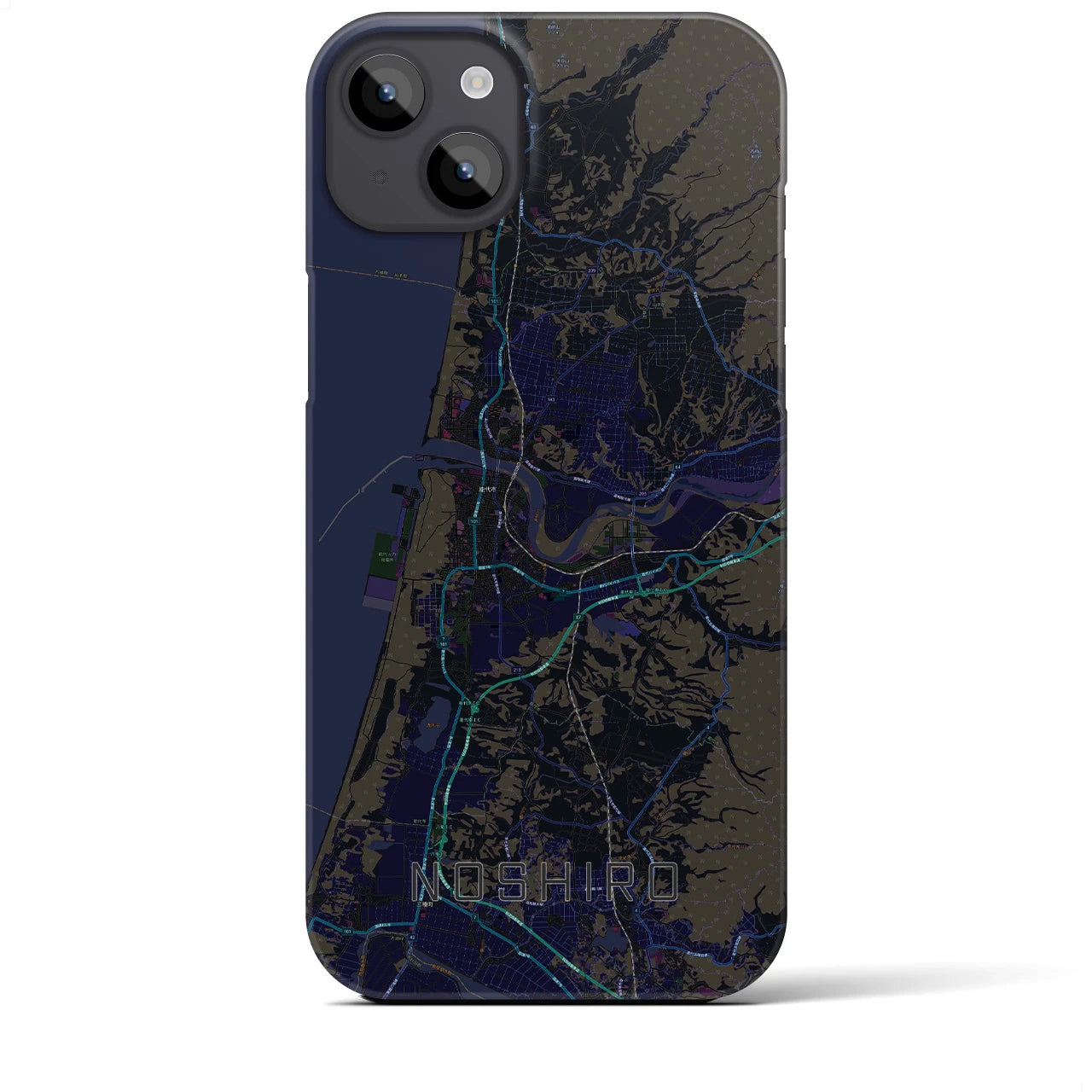 【能代(秋田県)】地図柄iPhoneケース(バックカバータイプ)