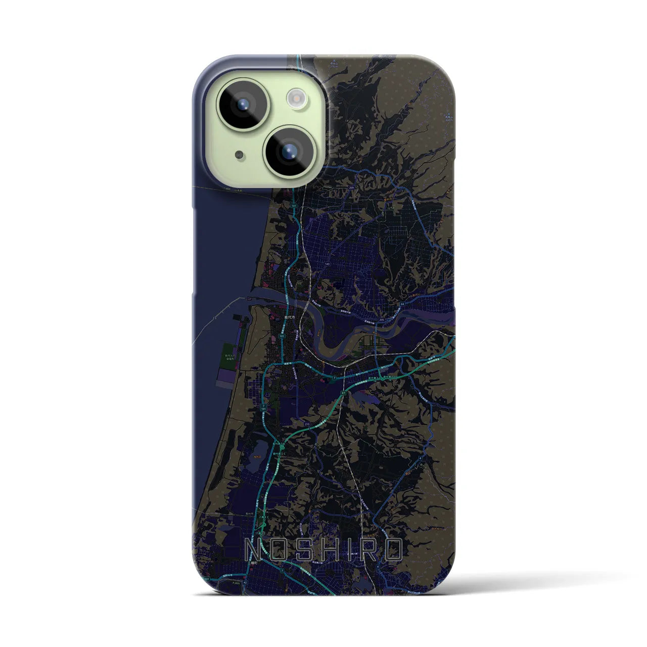 【能代(秋田県)】地図柄iPhoneケース(バックカバータイプ)