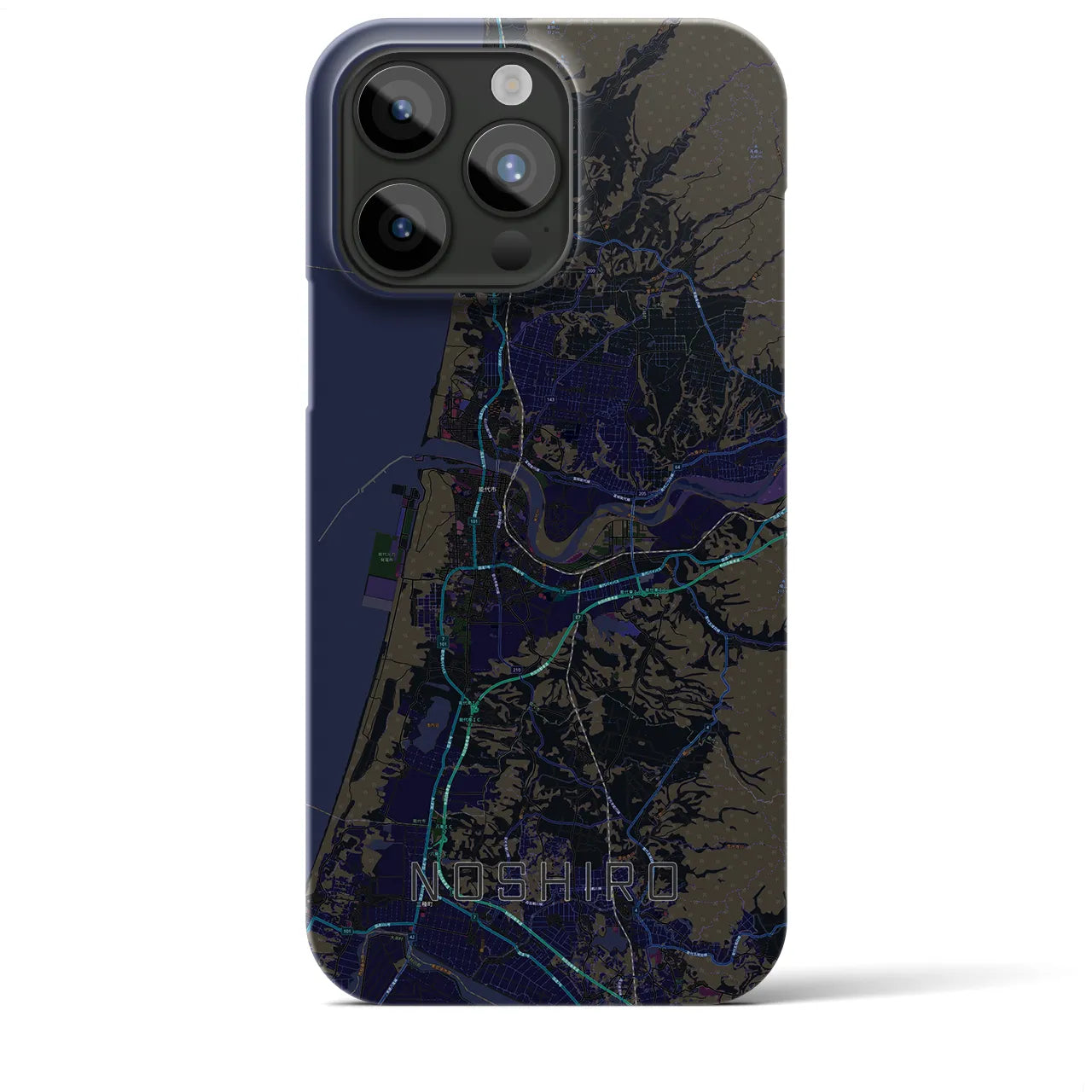 【能代(秋田県)】地図柄iPhoneケース(バックカバータイプ)