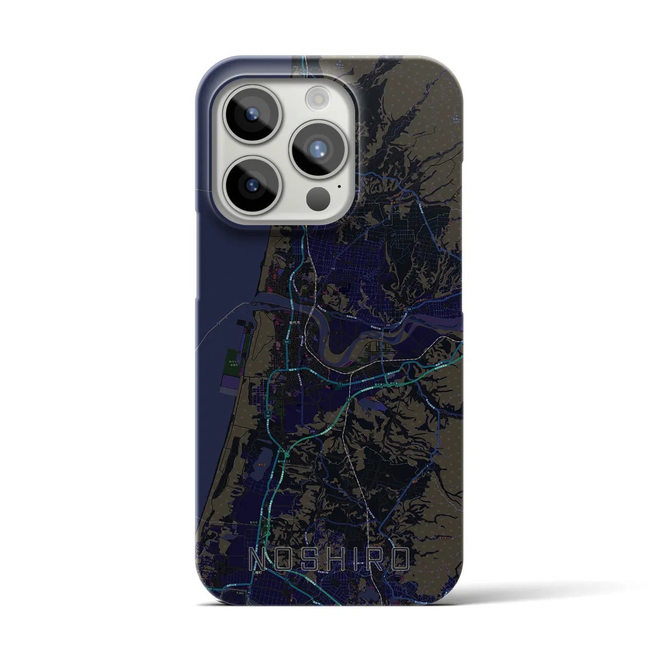 【能代(秋田県)】地図柄iPhoneケース(バックカバータイプ)