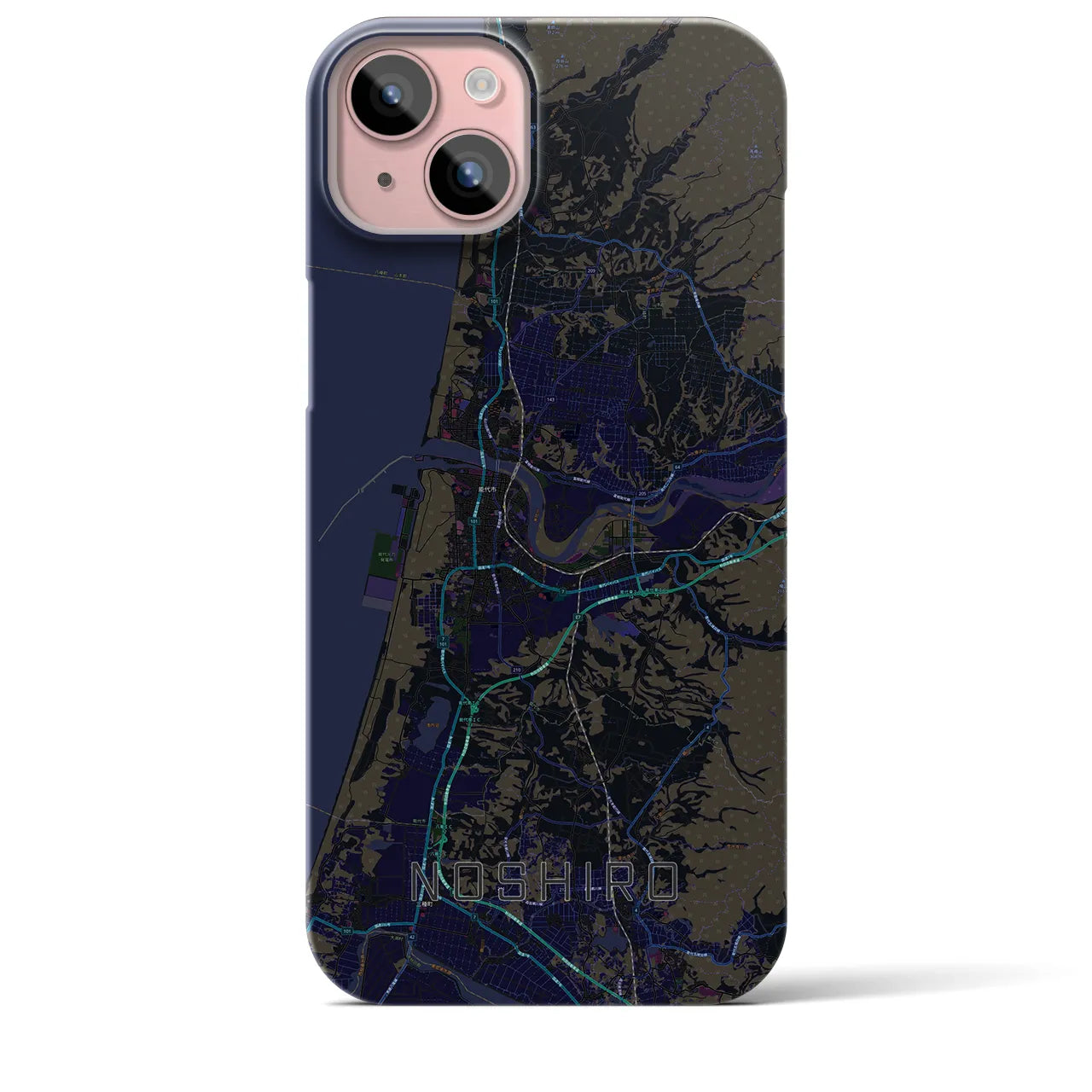 【能代(秋田県)】地図柄iPhoneケース(バックカバータイプ)