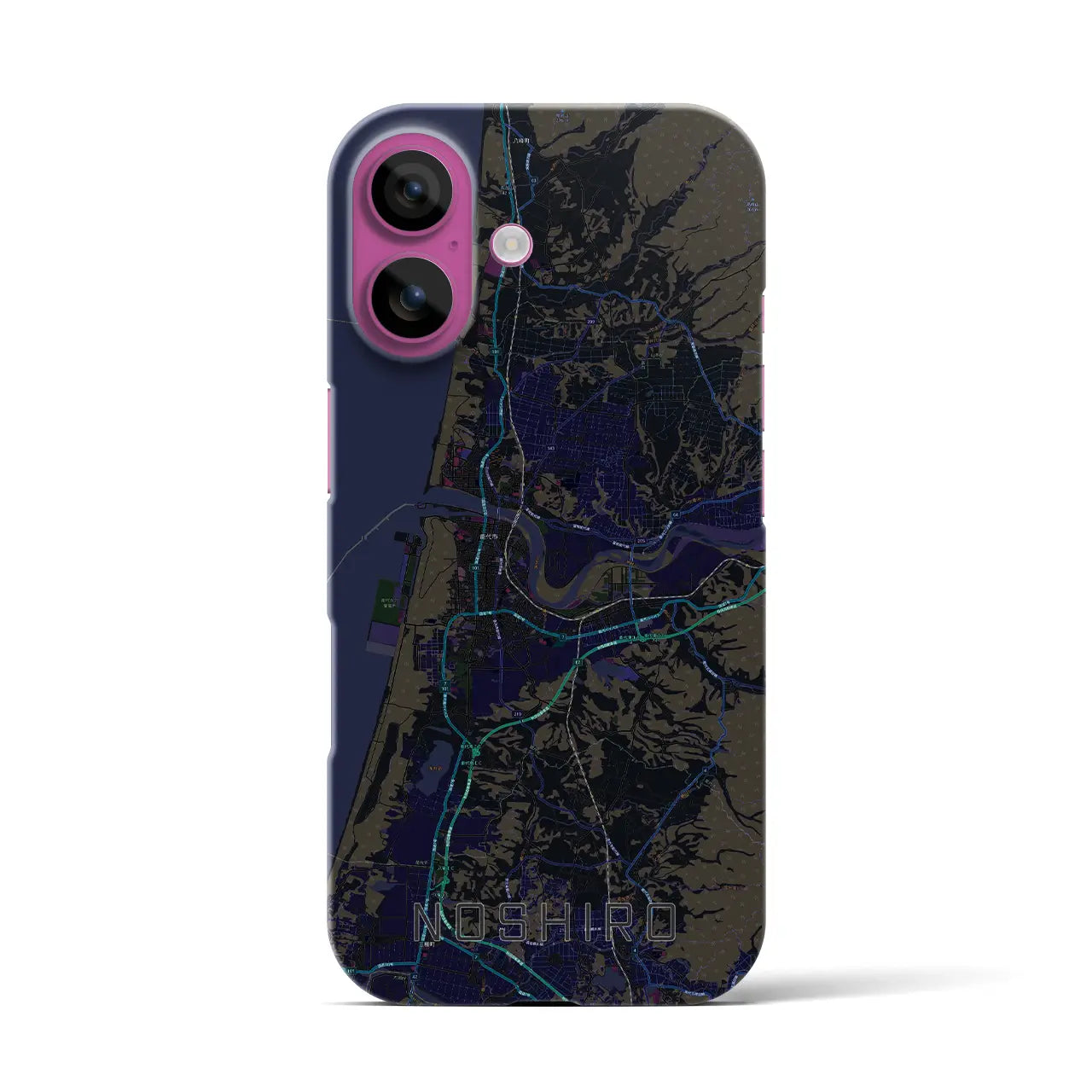 【能代(秋田県)】地図柄iPhoneケース(バックカバータイプ)