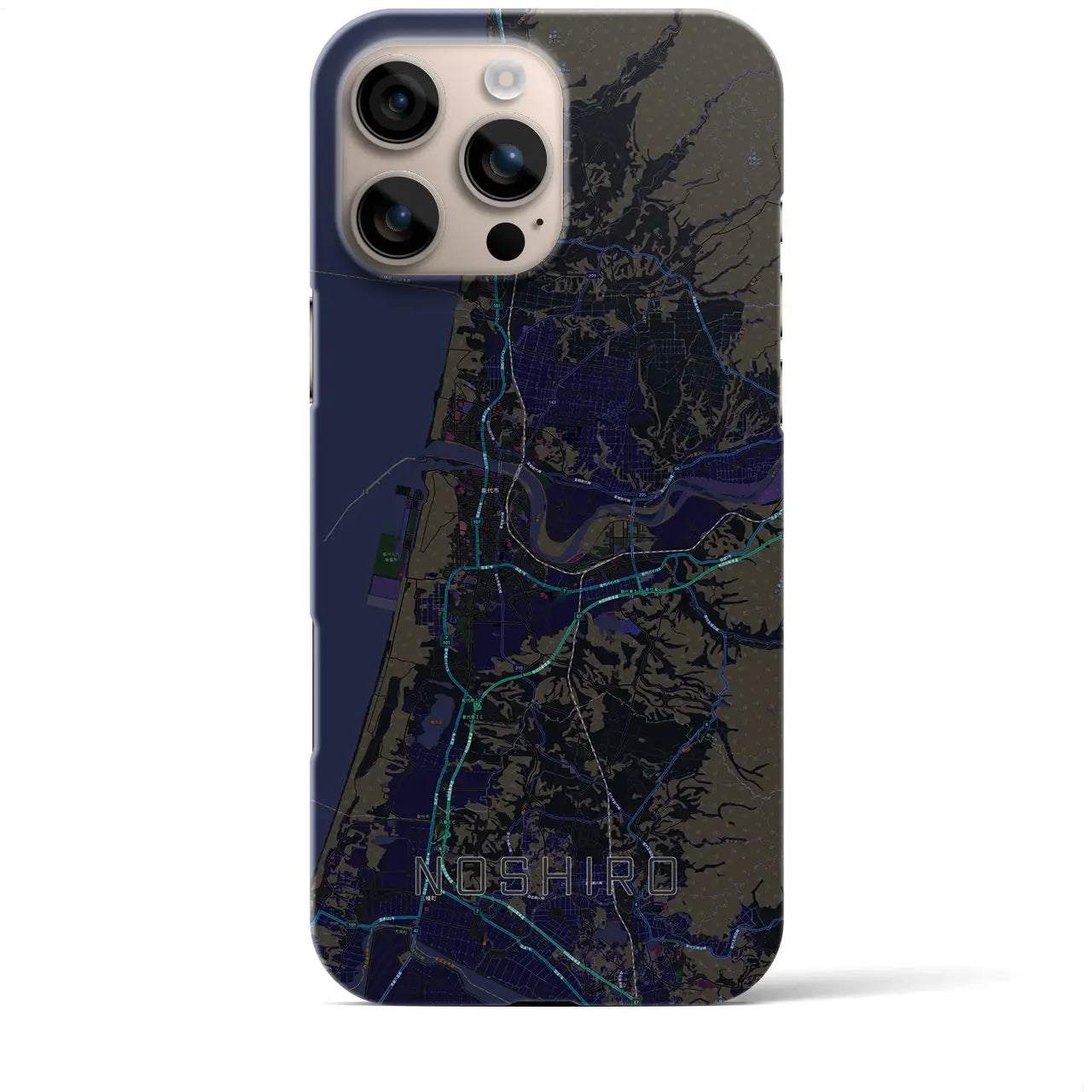 【能代(秋田県)】地図柄iPhoneケース(バックカバータイプ)