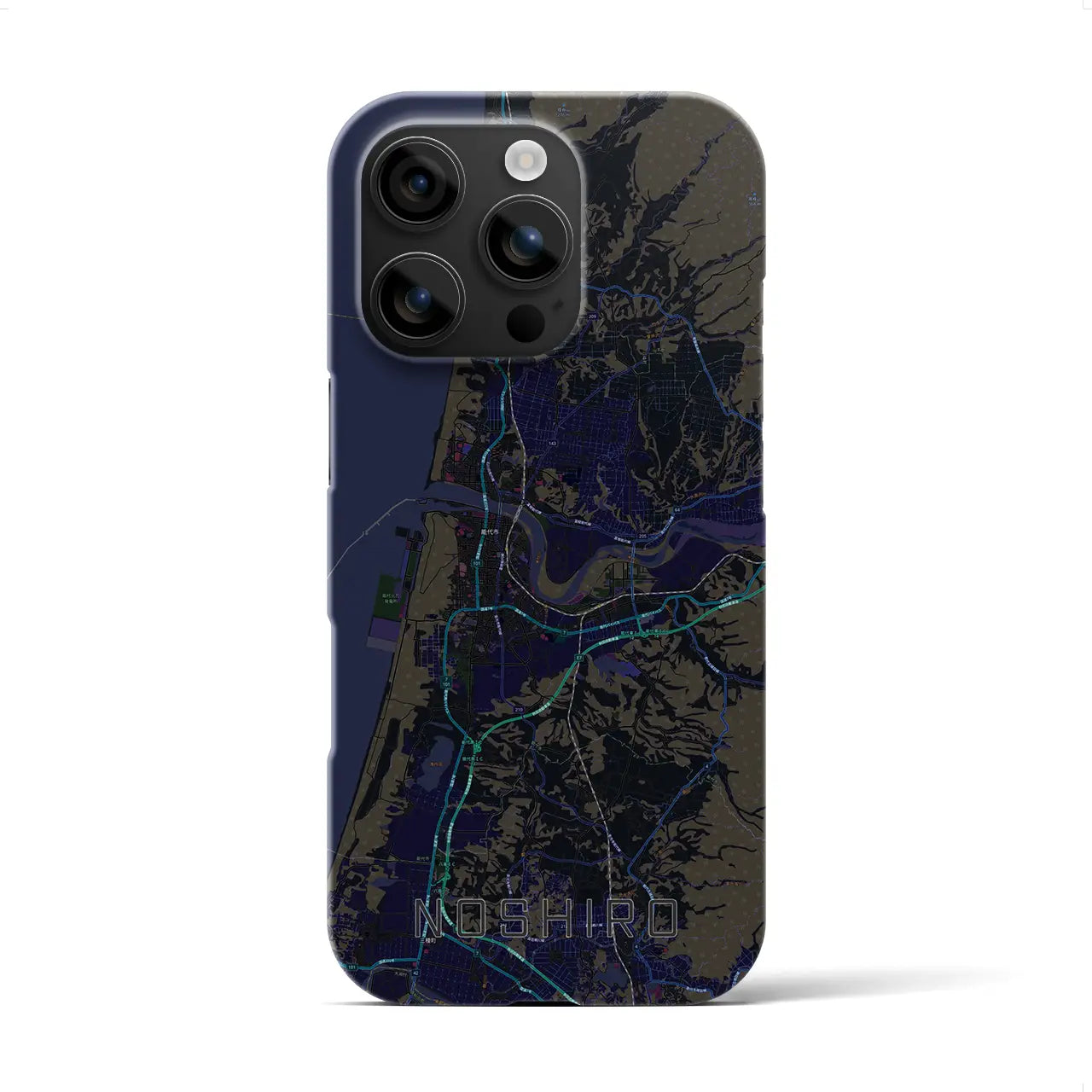 【能代(秋田県)】地図柄iPhoneケース(バックカバータイプ)