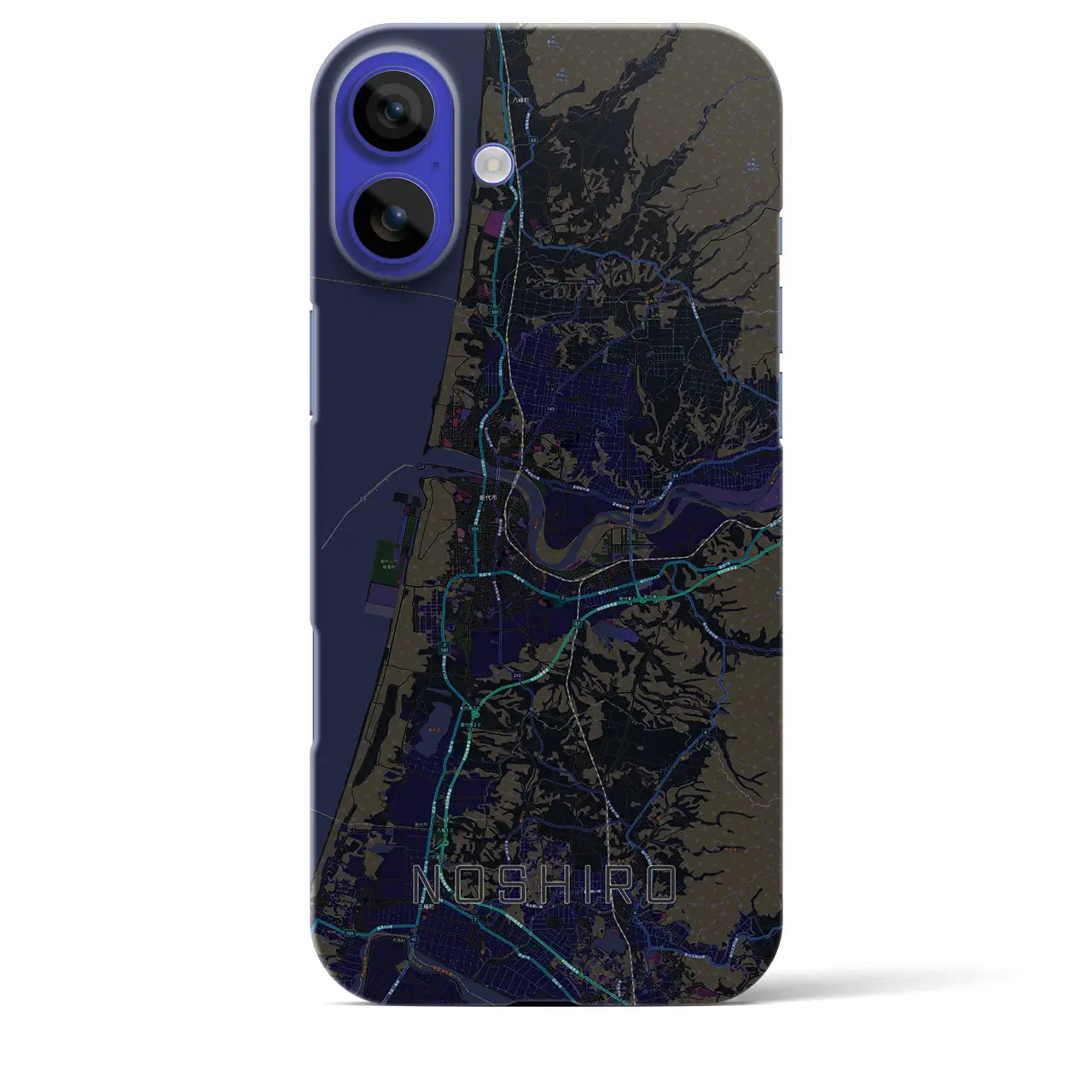 【能代(秋田県)】地図柄iPhoneケース(バックカバータイプ)