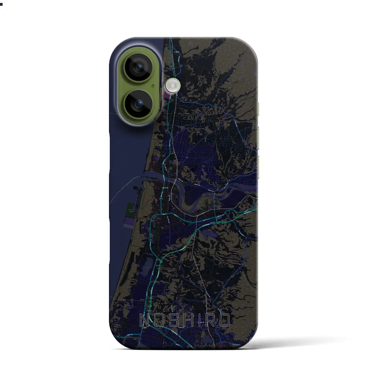 【能代(秋田県)】地図柄iPhoneケース(バックカバータイプ)