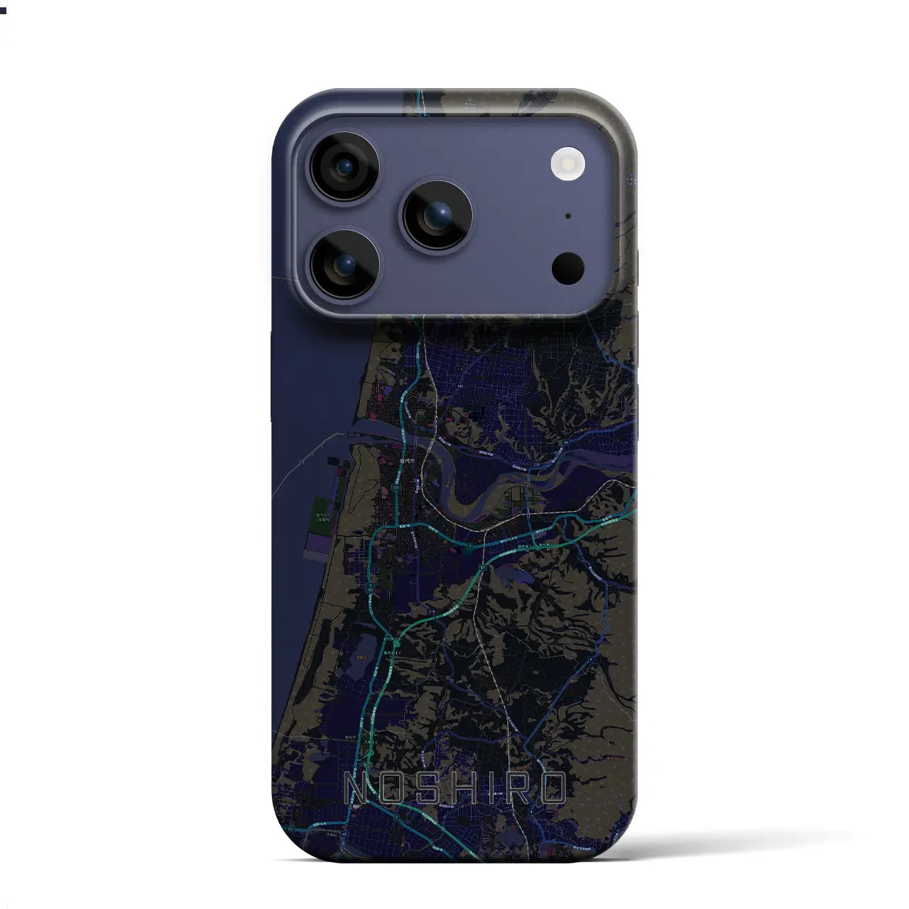 【能代(秋田県)】地図柄iPhoneケース(バックカバータイプ)