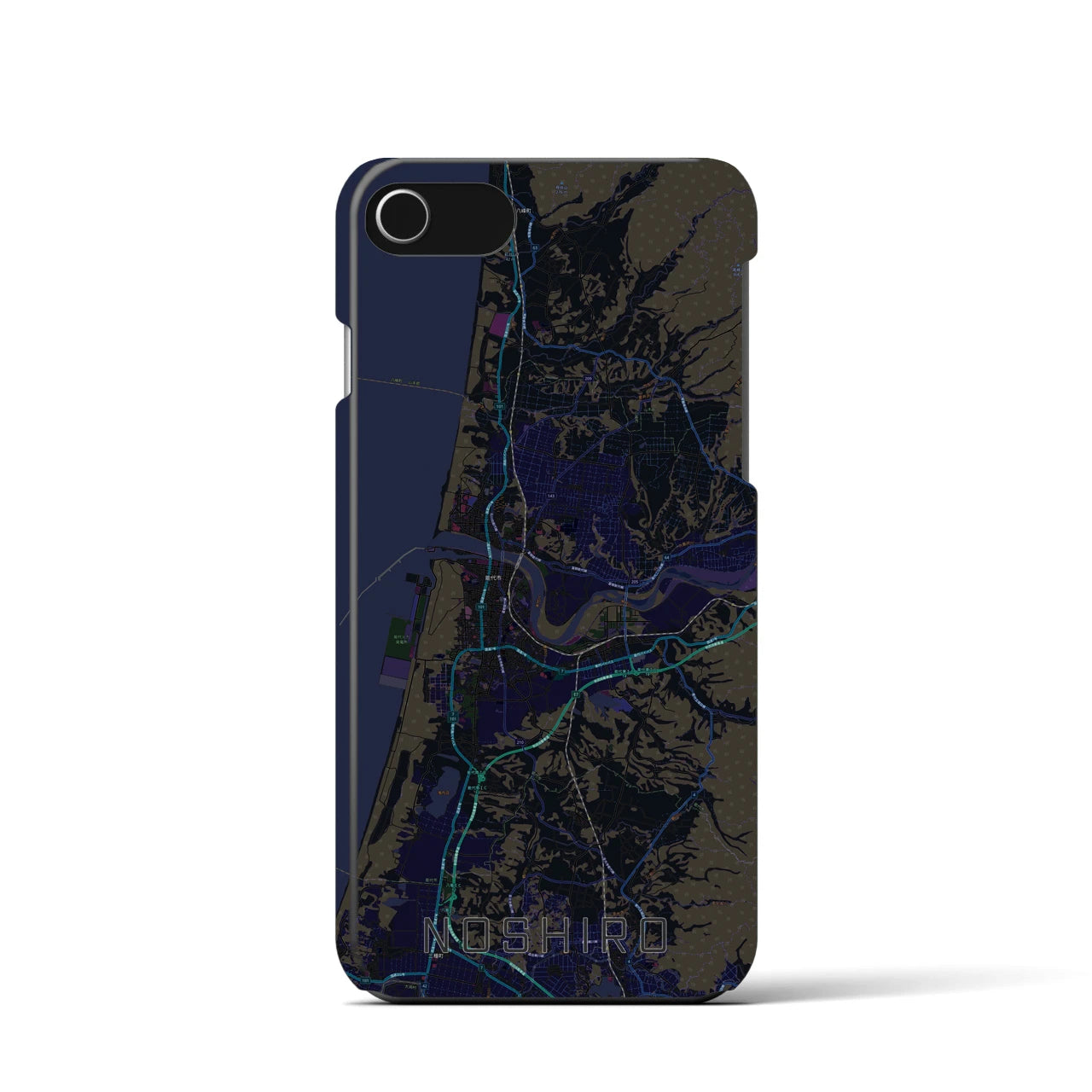 【能代(秋田県)】地図柄iPhoneケース(バックカバータイプ)