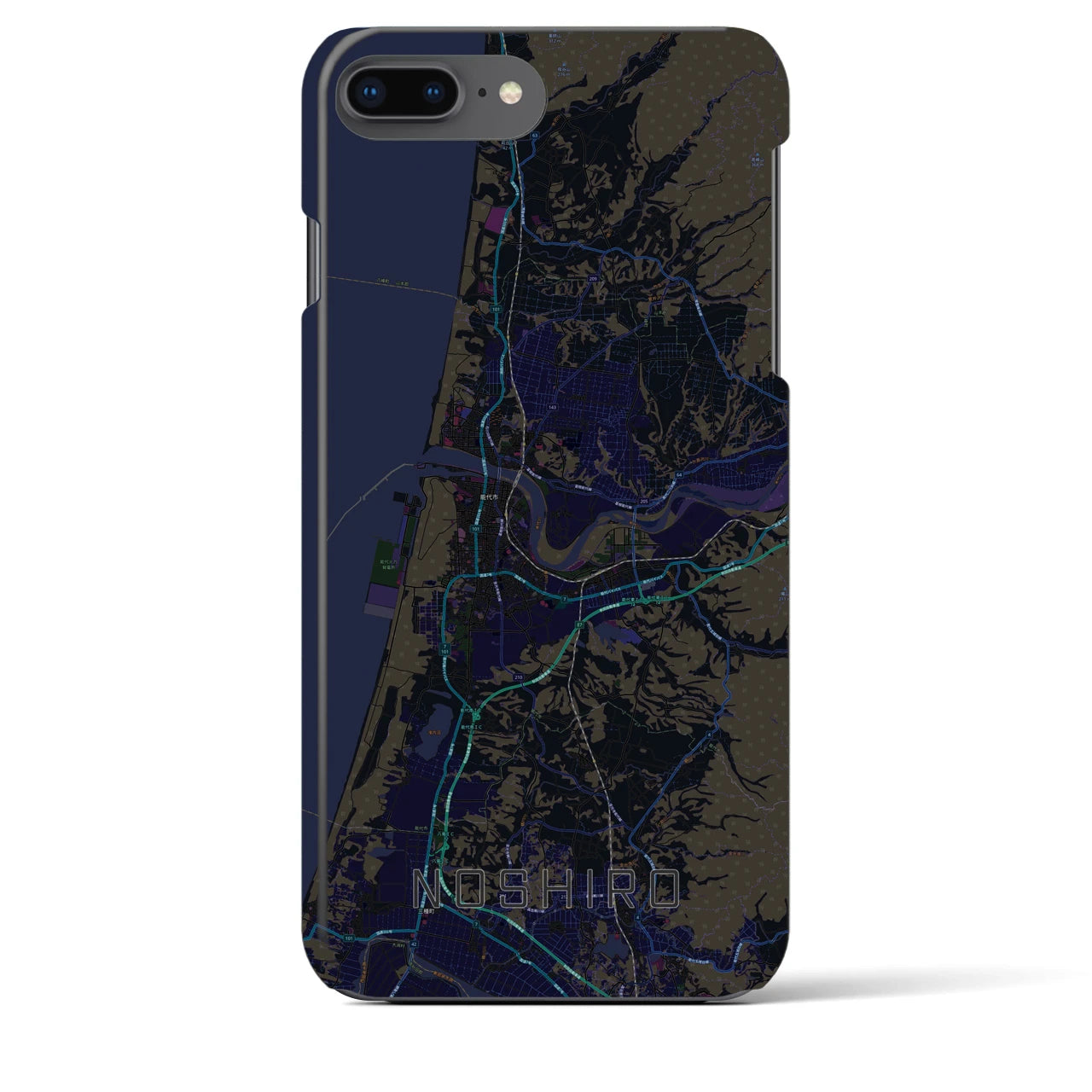 【能代(秋田県)】地図柄iPhoneケース(バックカバータイプ)