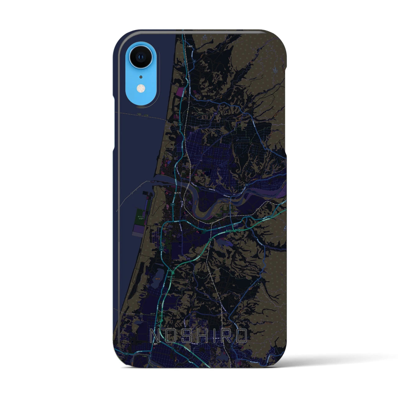 【能代(秋田県)】地図柄iPhoneケース(バックカバータイプ)